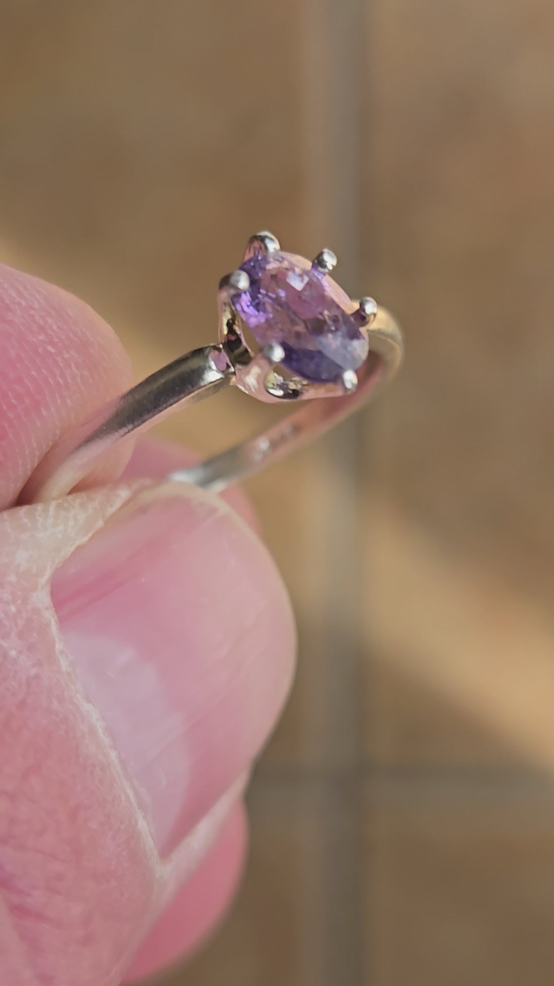 Purple sapphire ring