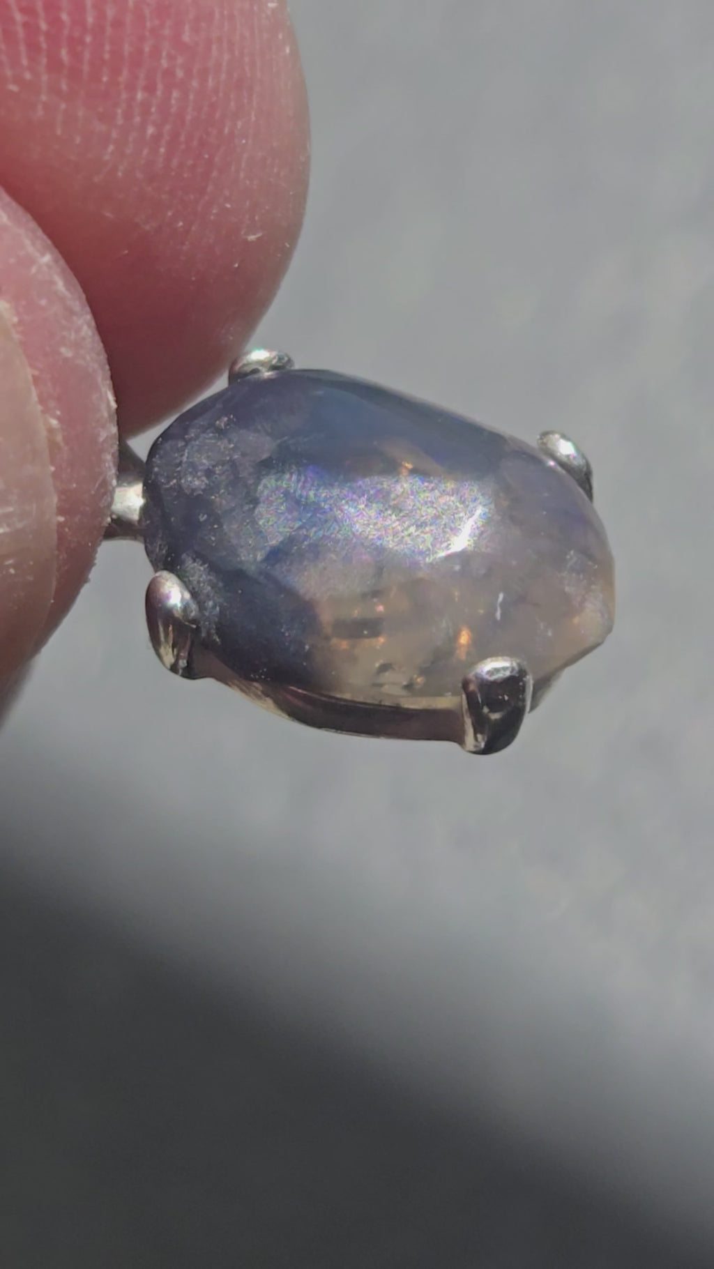 Australian Black opal pendant