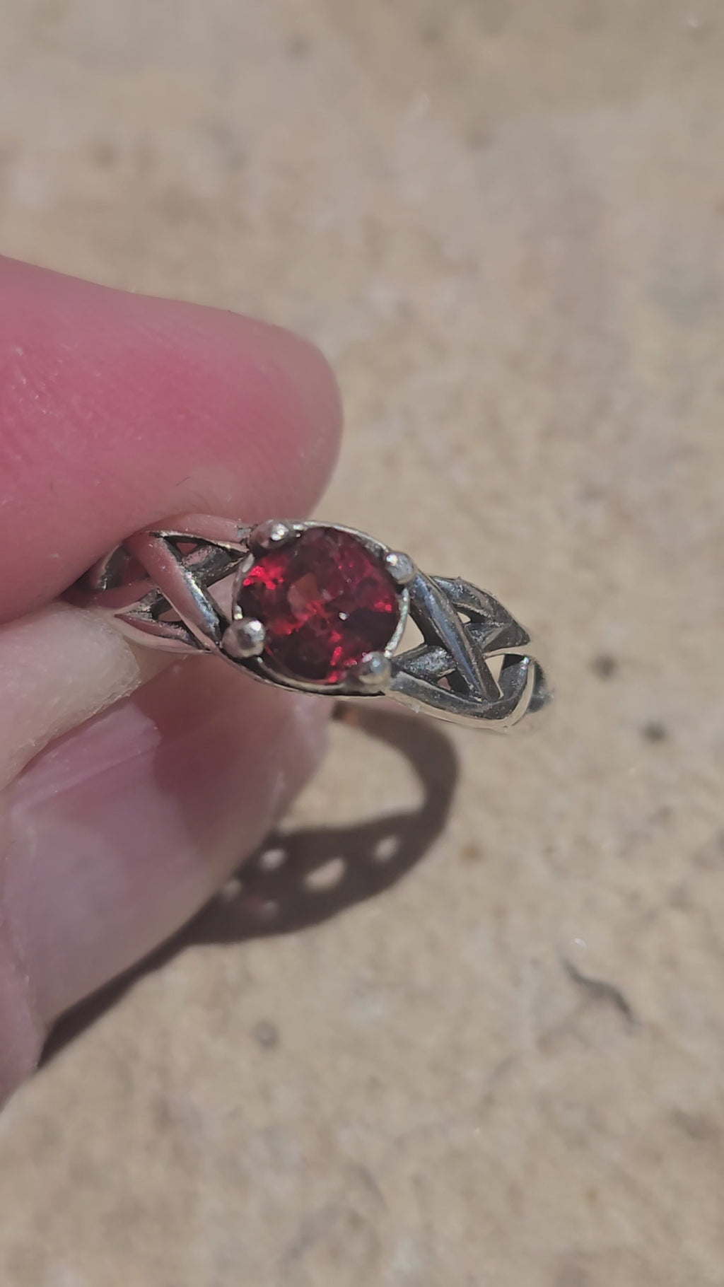 Red Spinel Celtic ring
