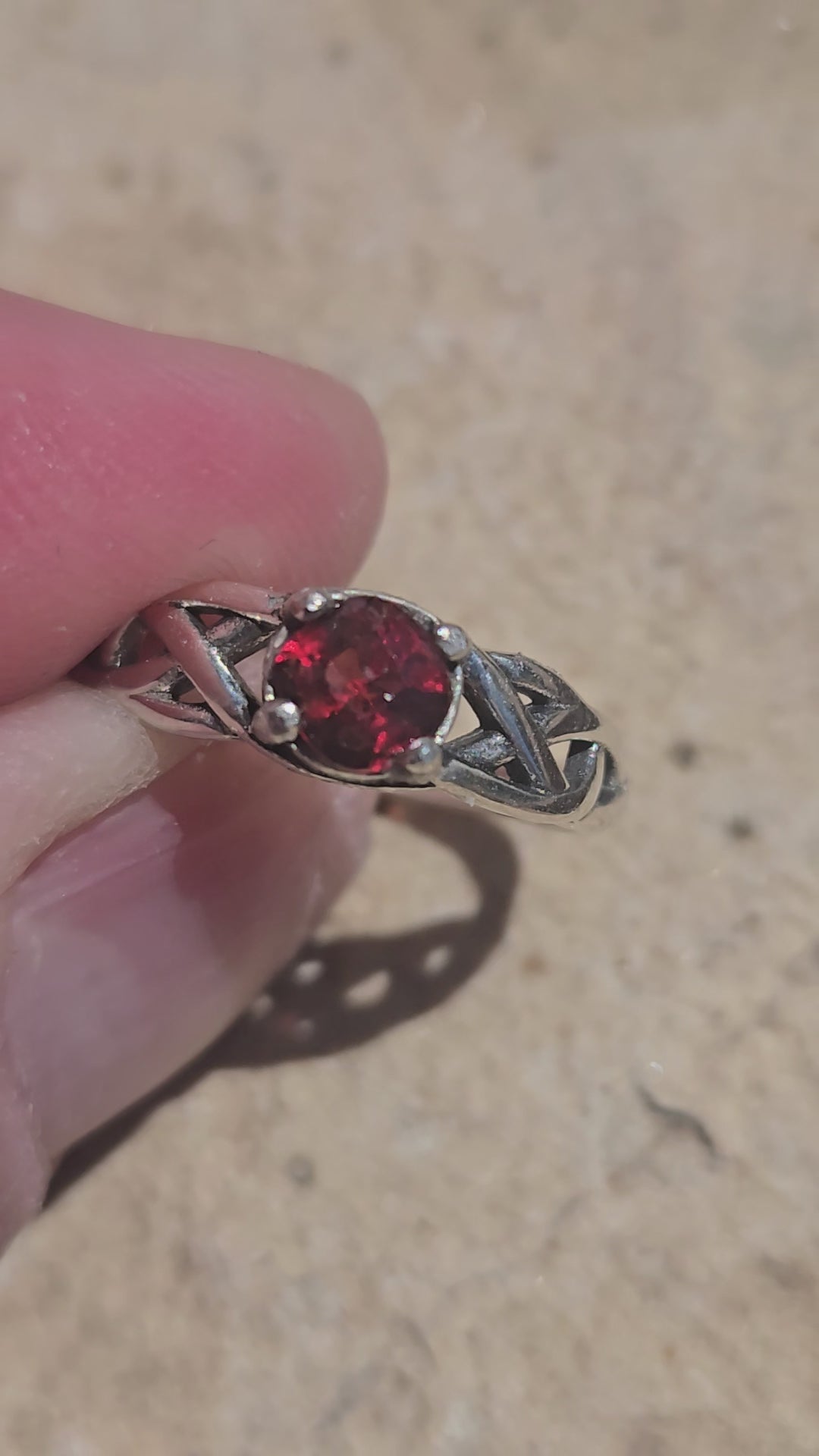 Red Spinel Celtic ring