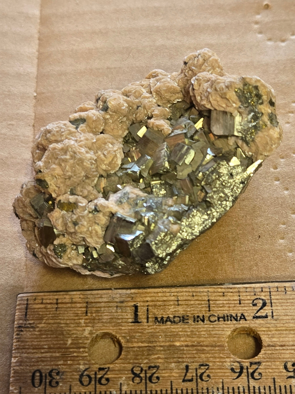 Pyrite with rhodochrosite