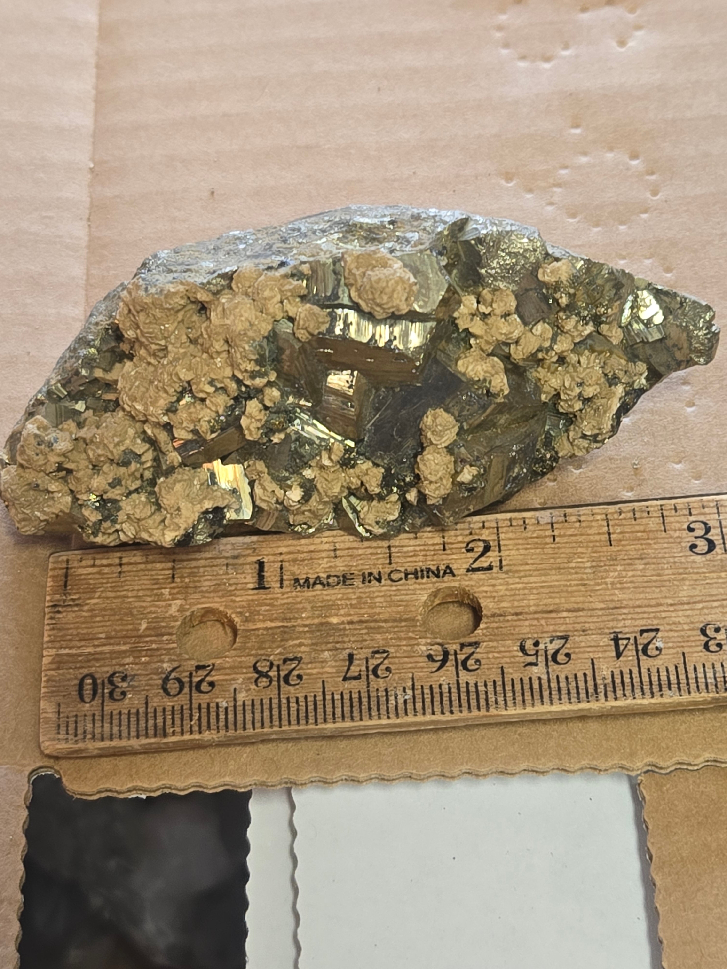 Pyrite with rhodochrosite