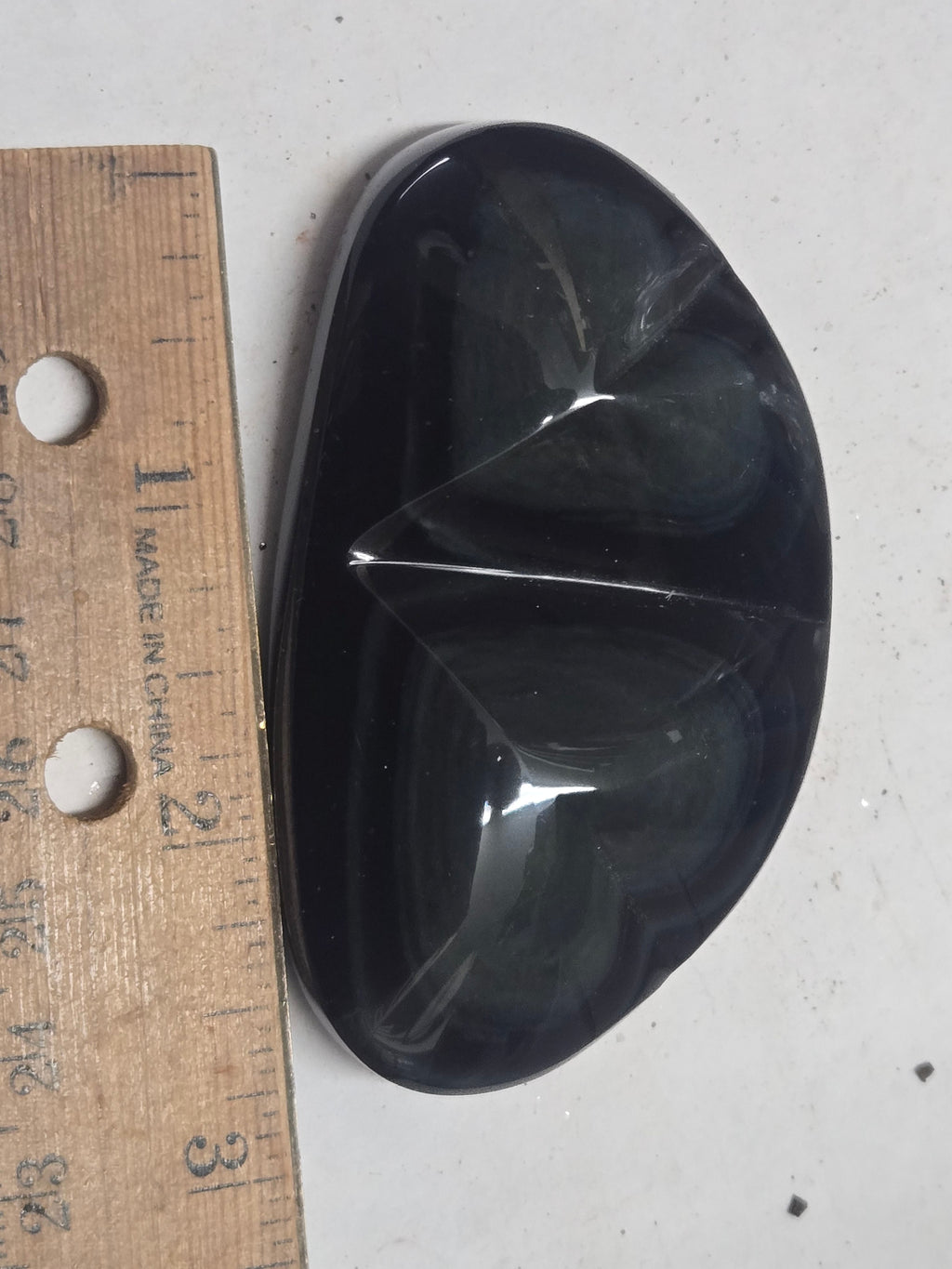 Rainbow obsidian double heart