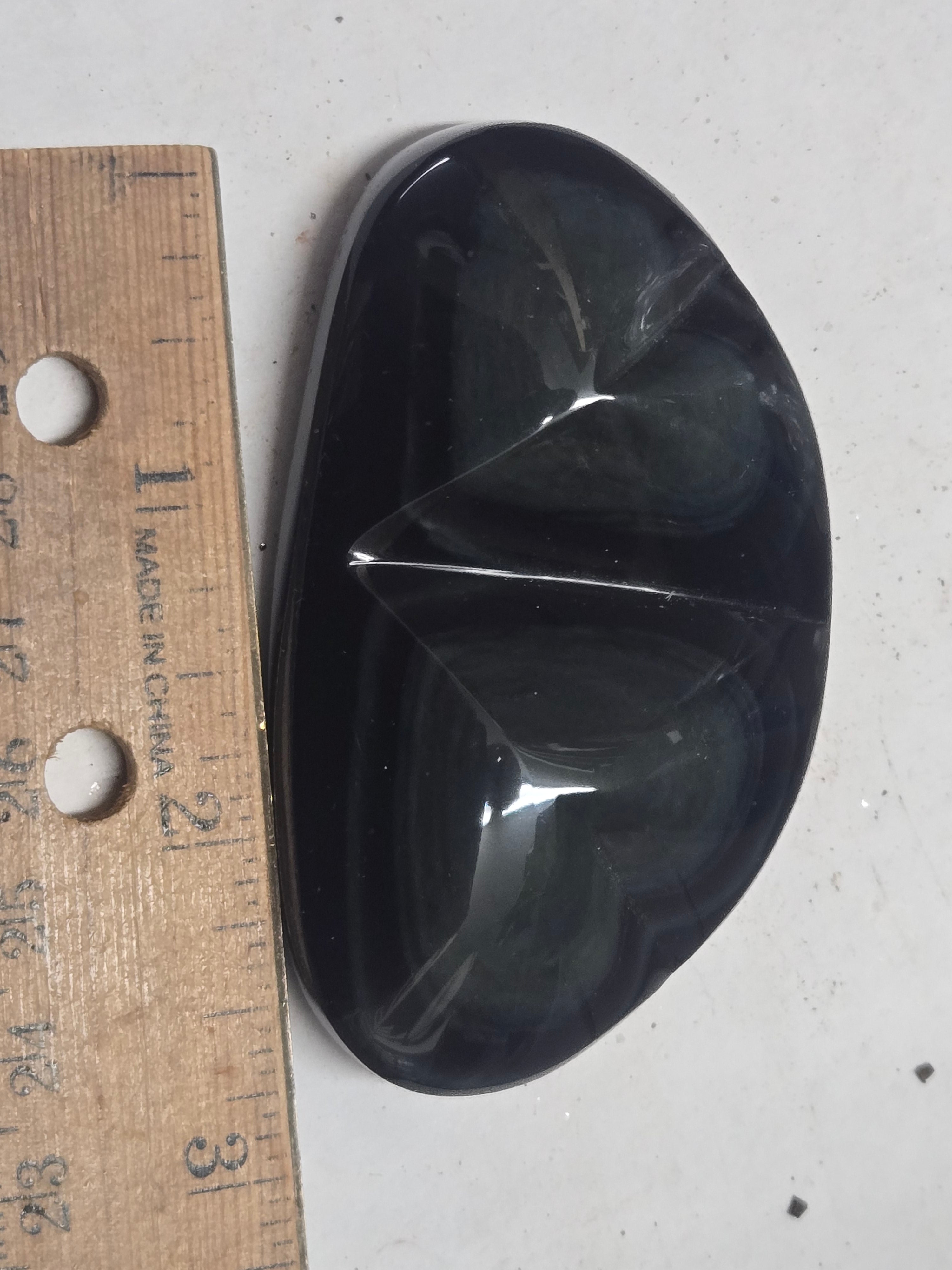 Rainbow obsidian double heart