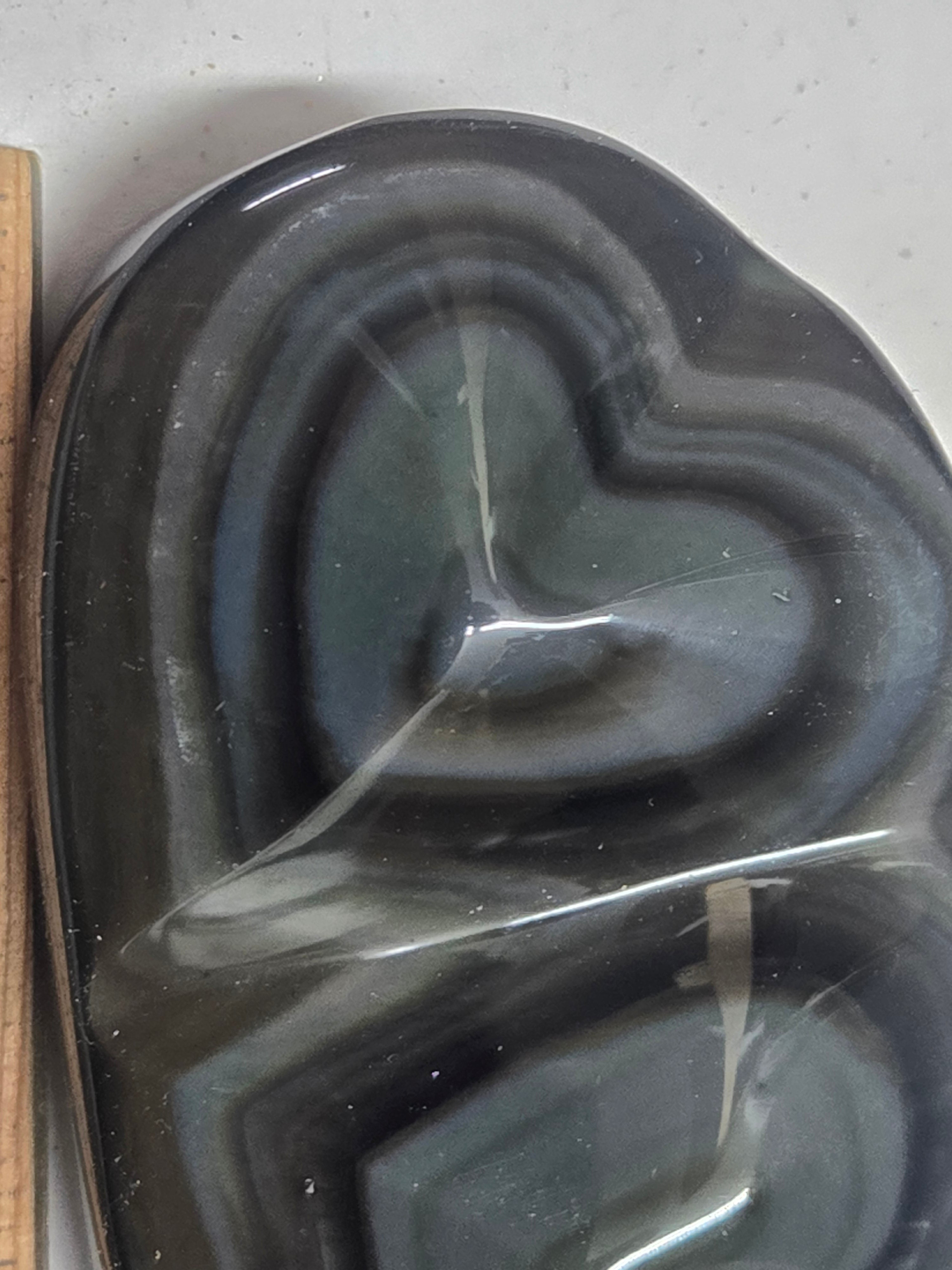 Rainbow obsidian double heart