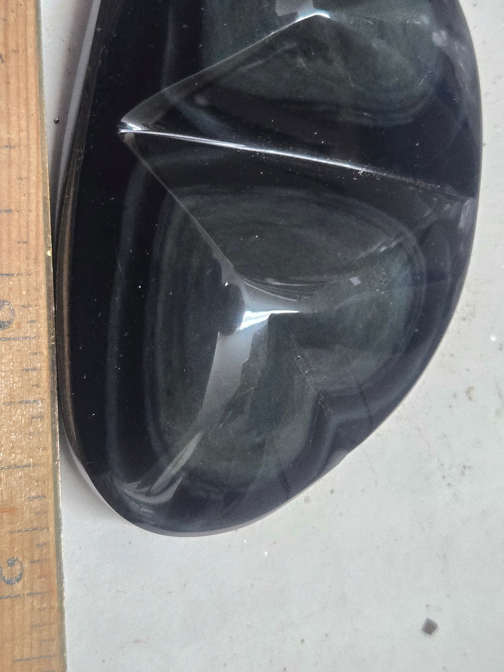 Rainbow obsidian double heart