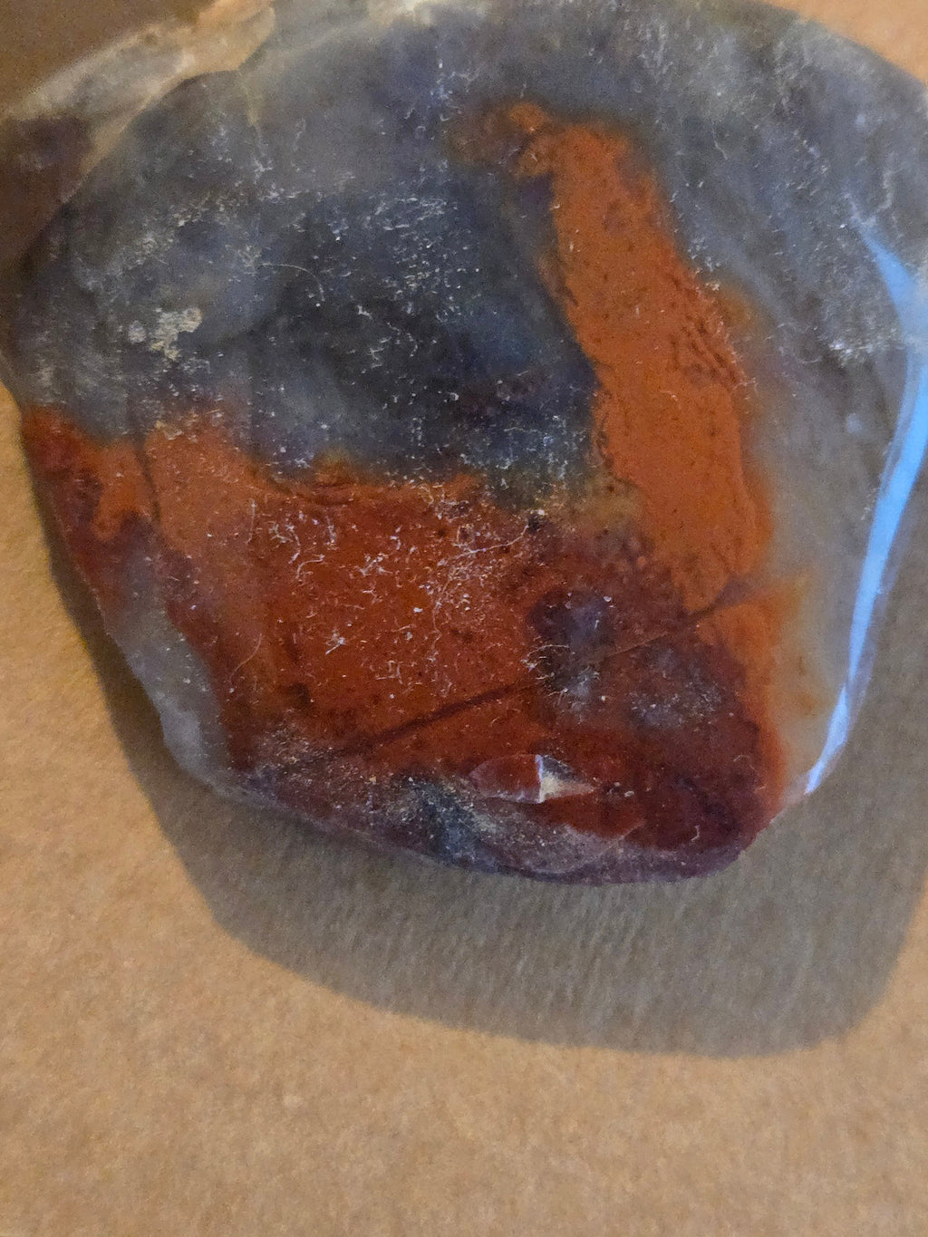 Red agate polished