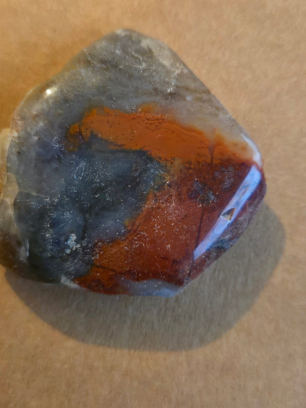 Red agate polished