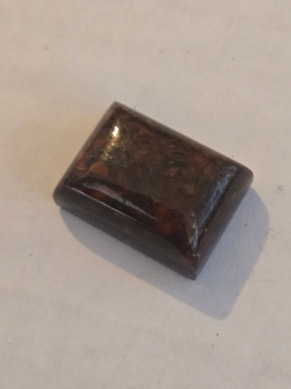 Red dinosaur bone cabochon