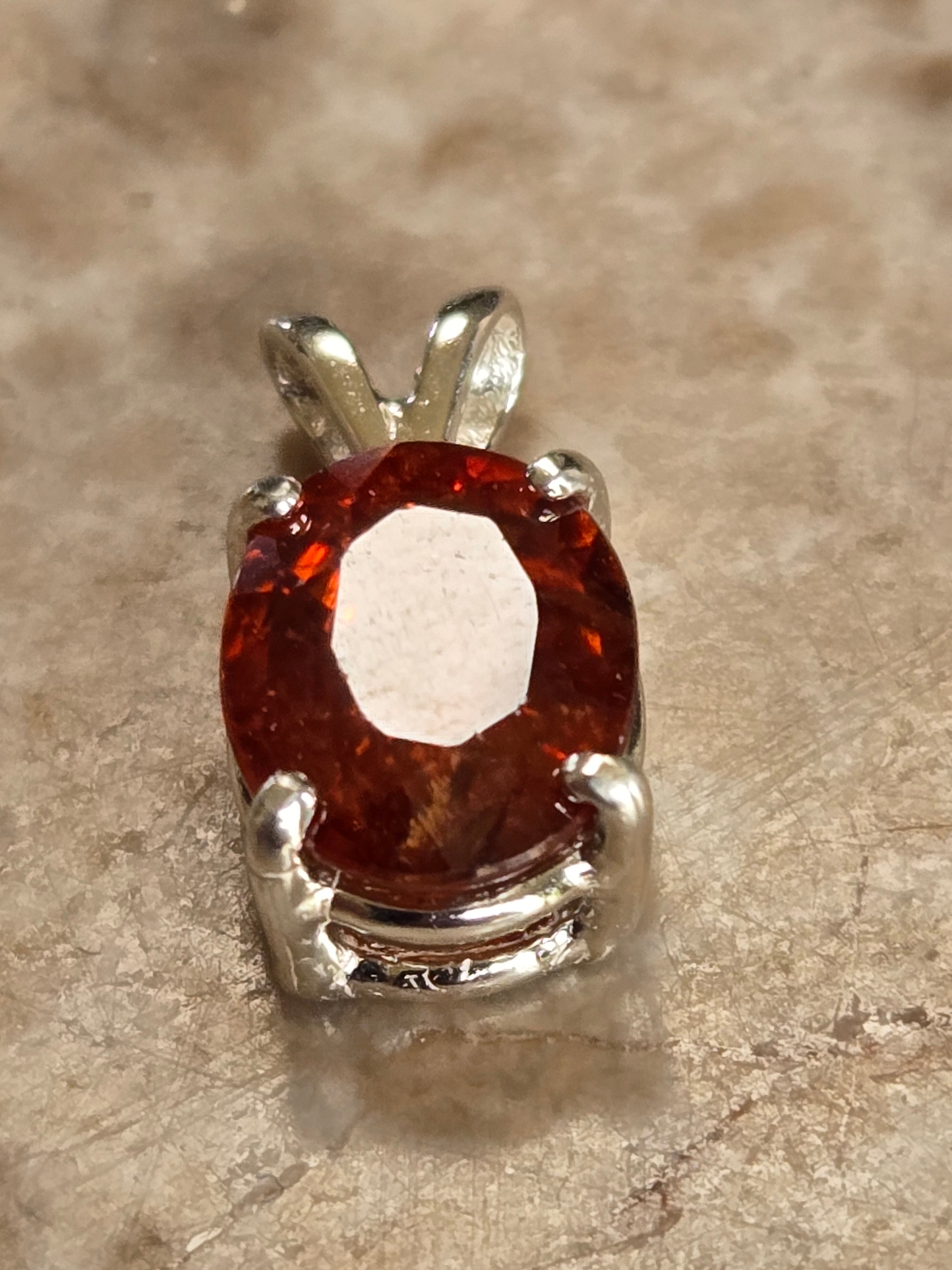 Red Zircon pendant