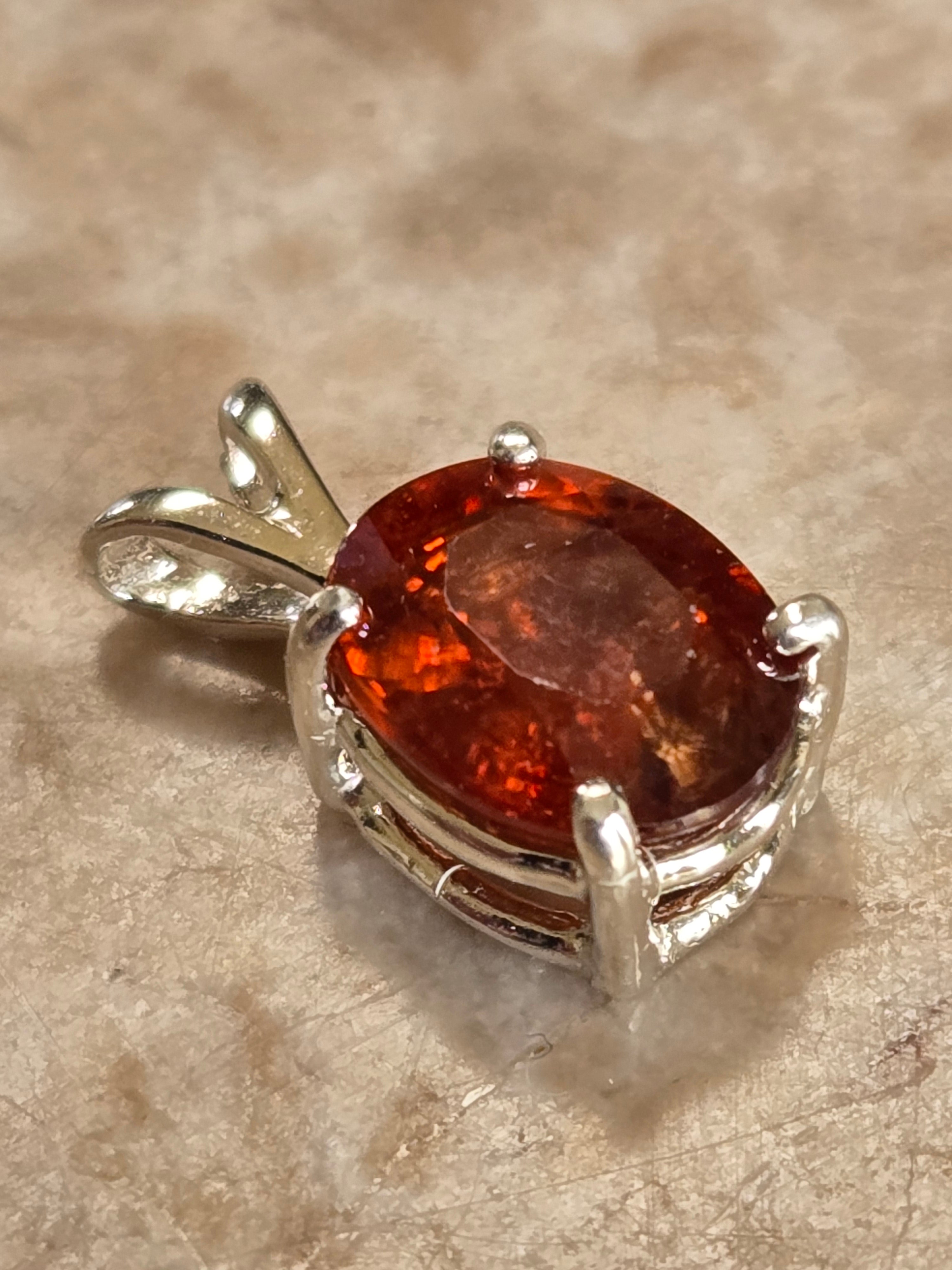 Red Zircon pendant