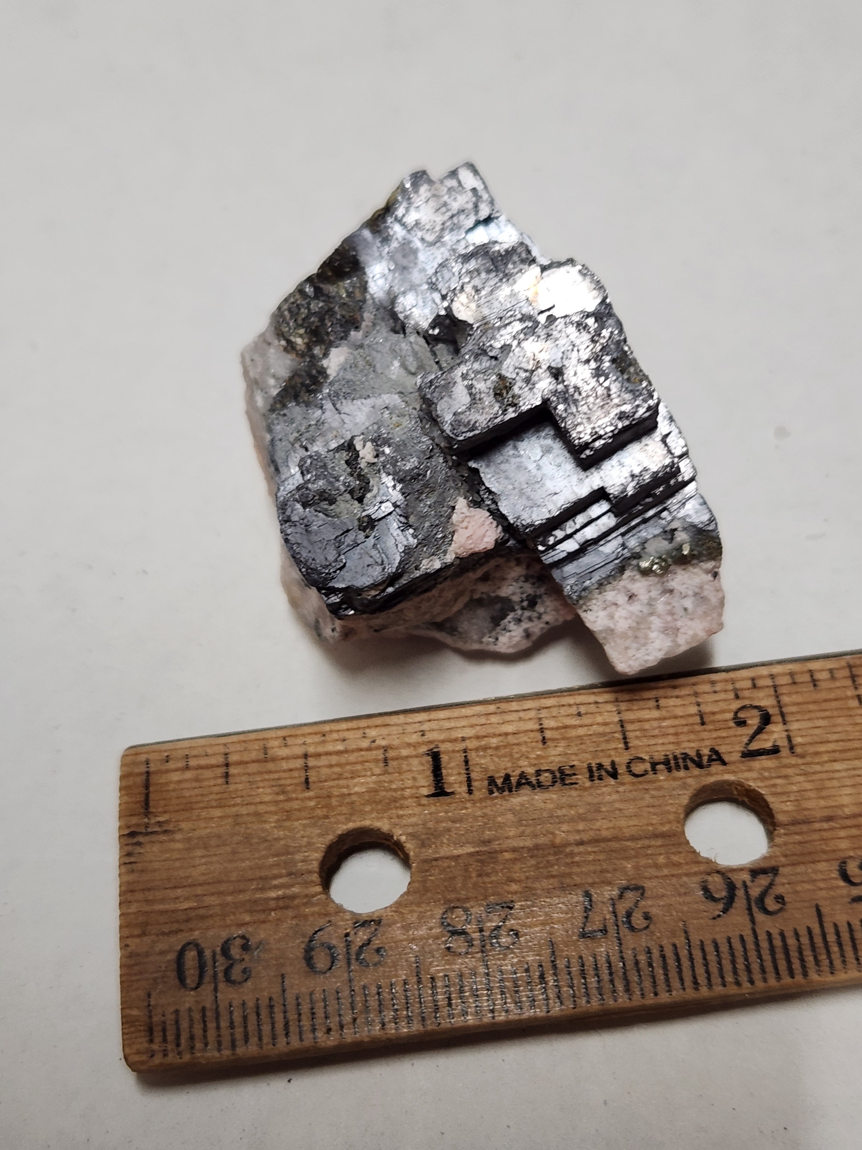 Rhodochrosite on Galena