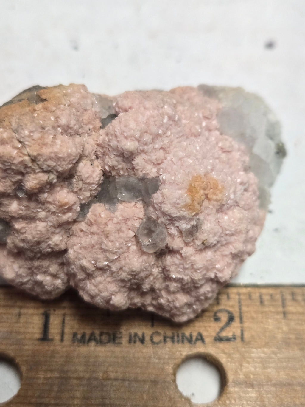 Rhodochrosite on quartz