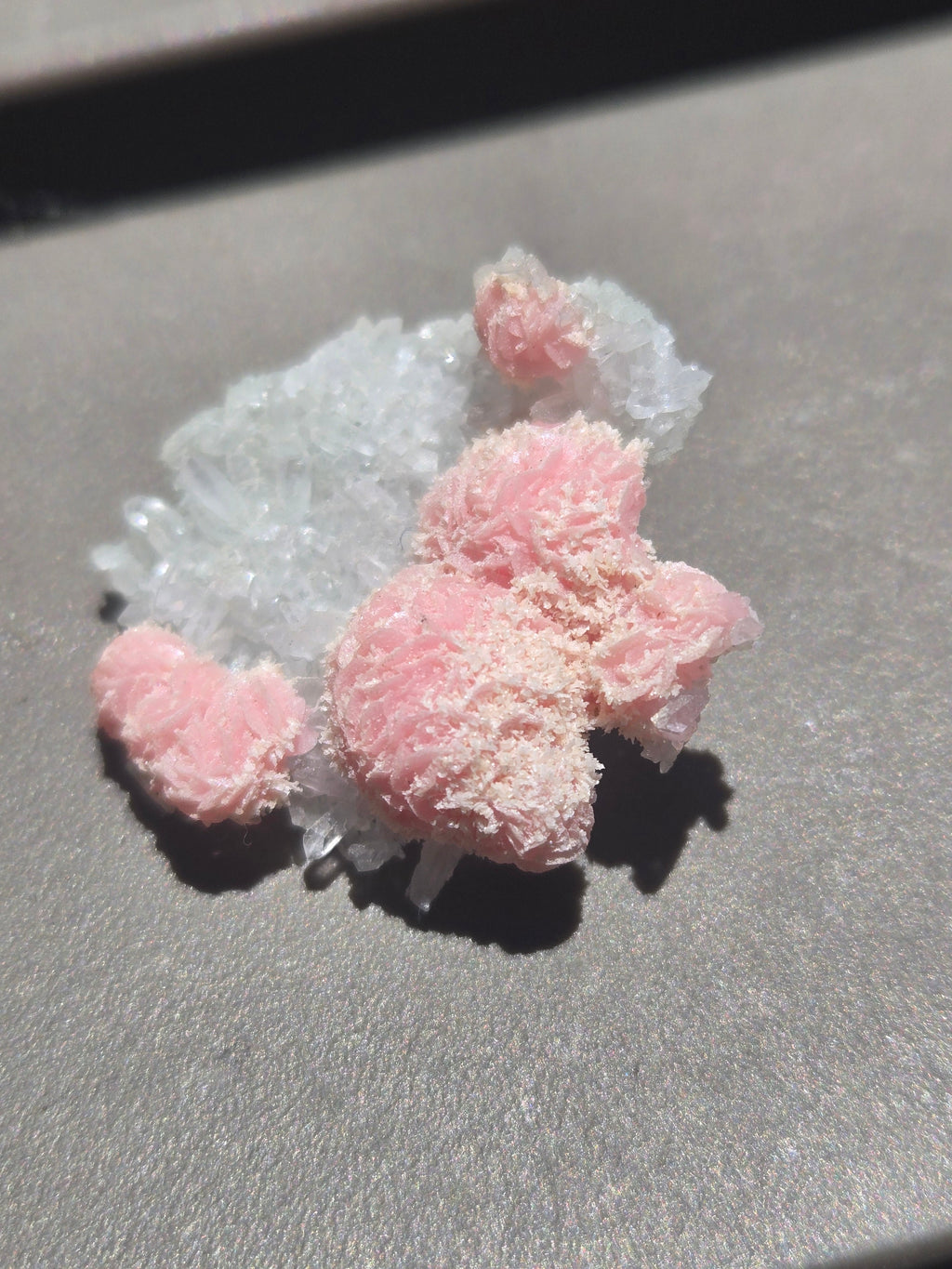 Rhodochrosite on quartz