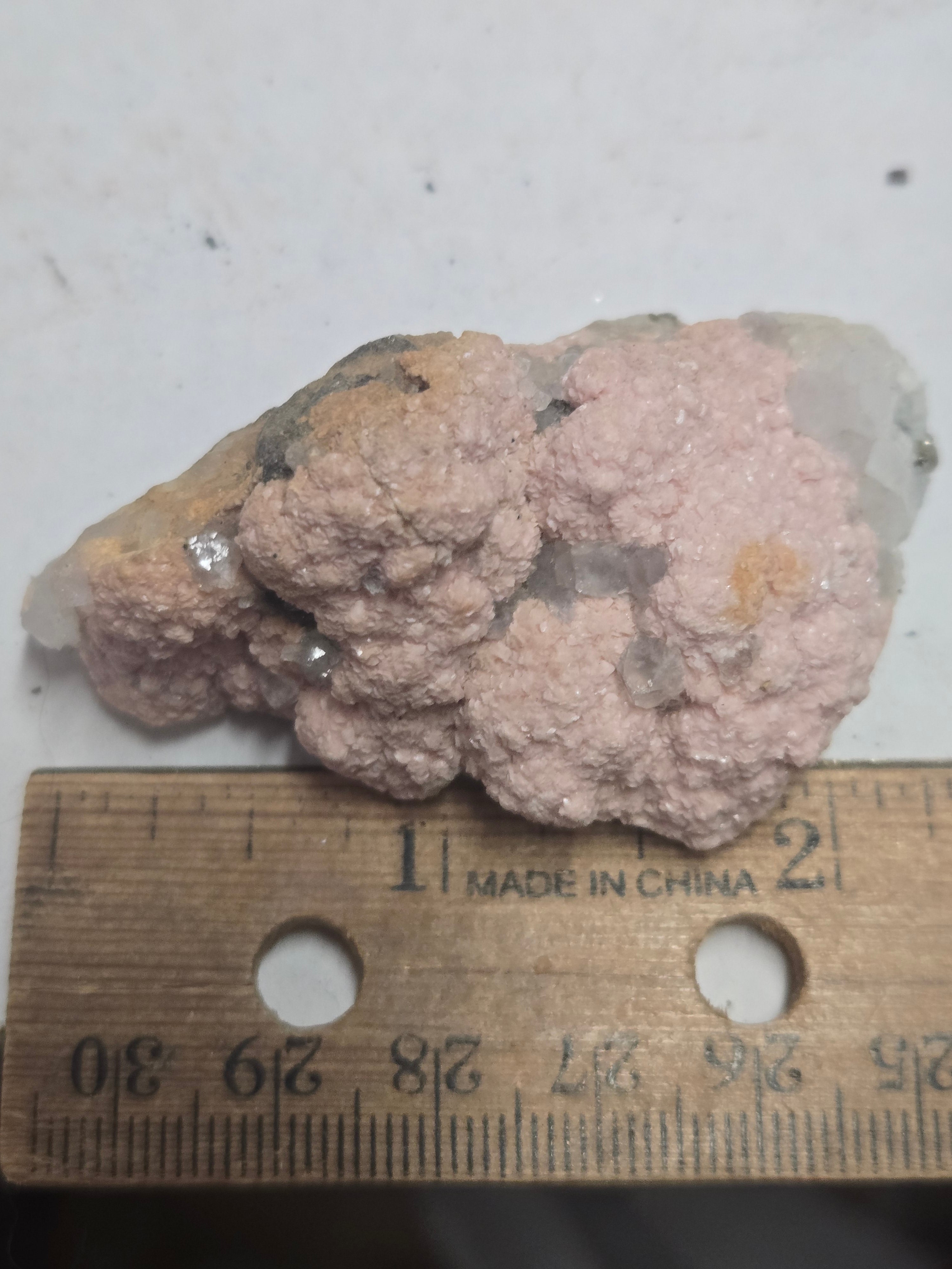 Rhodochrosite on quartz