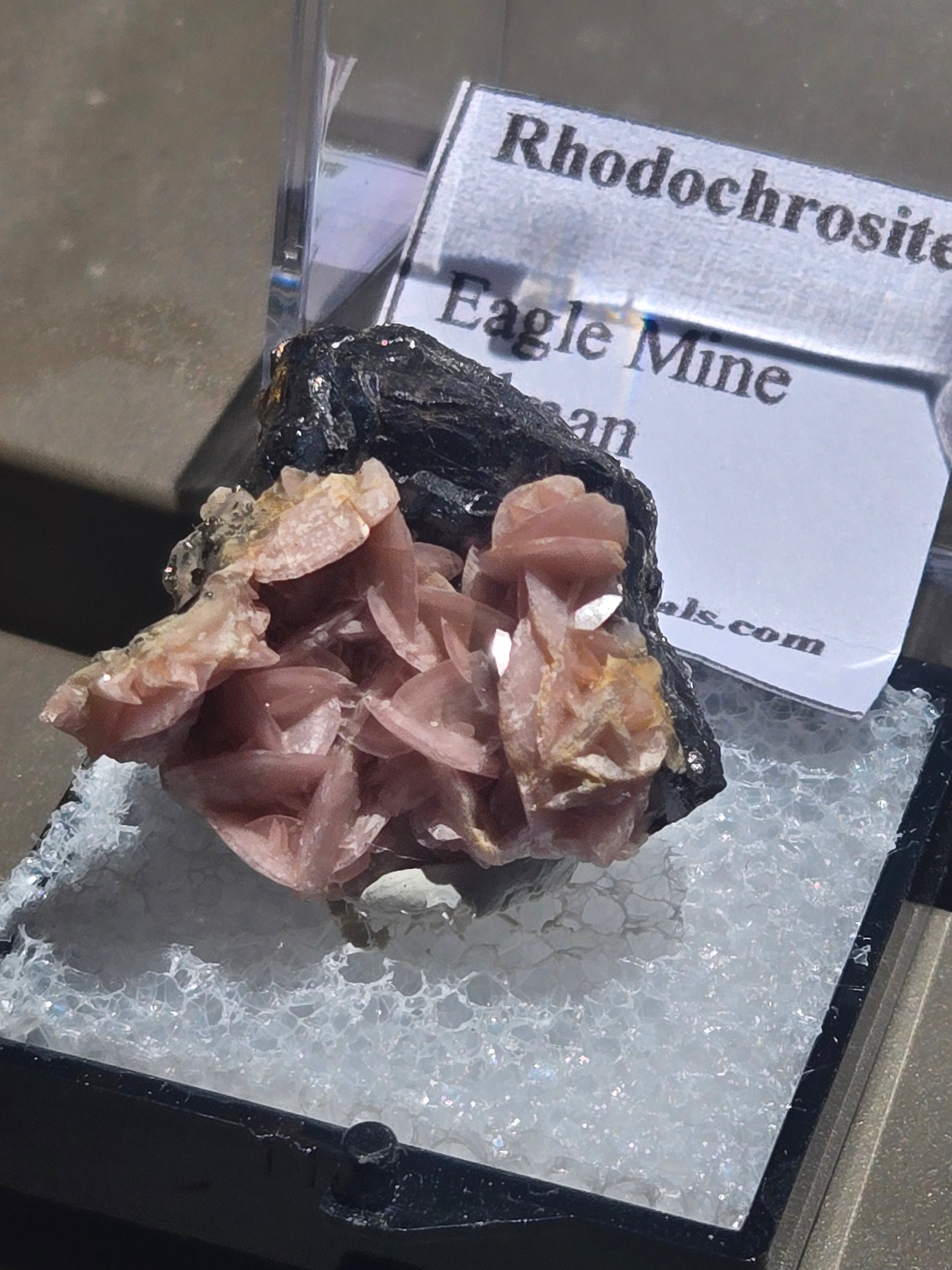 Rhodochrosite on sphalerite