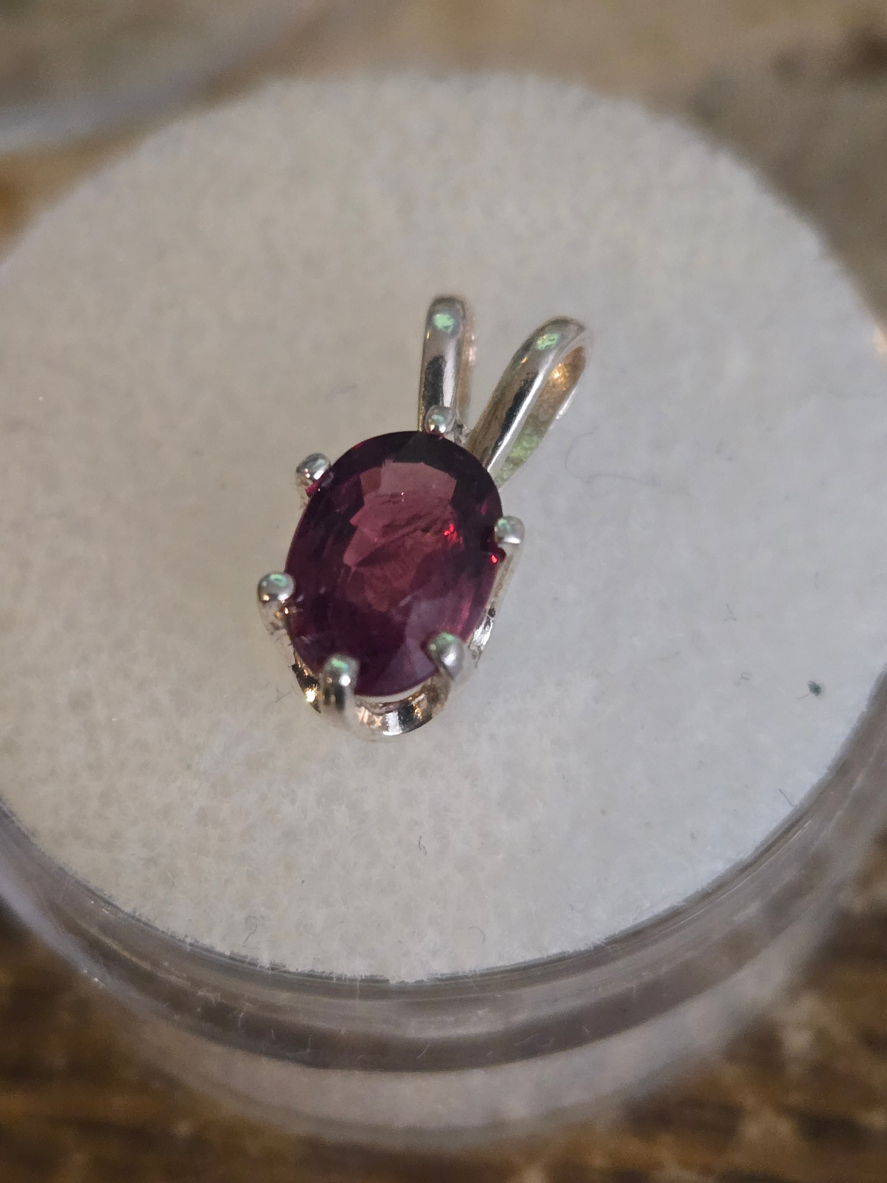Rhodolite garnet pendant