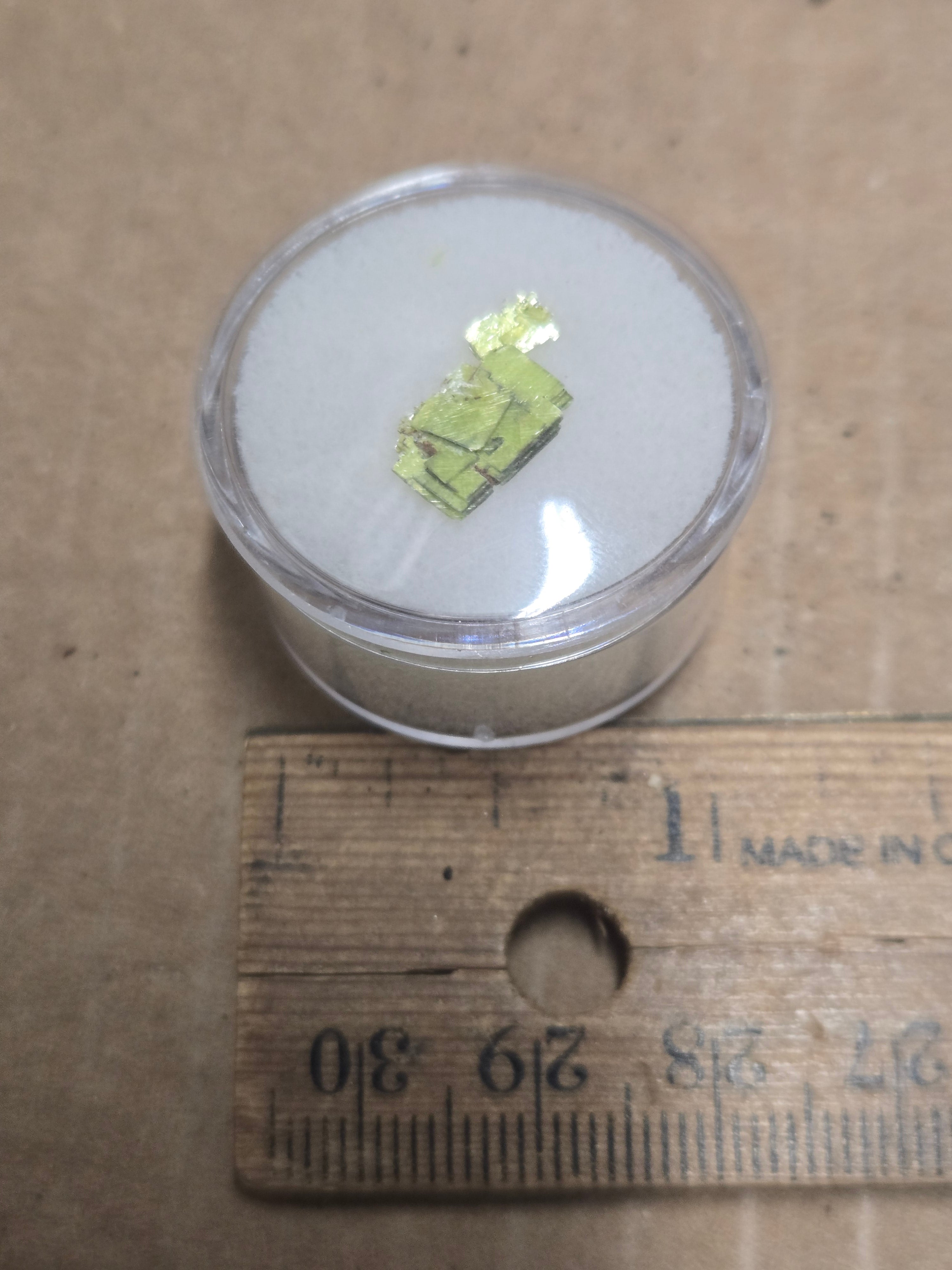 Autunite crystal