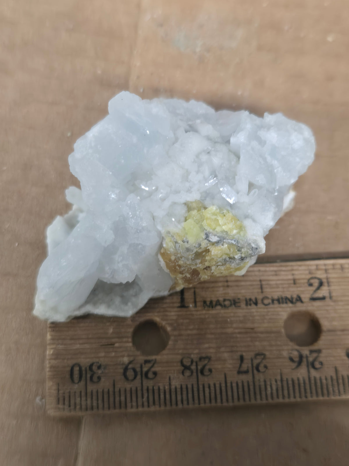 Yellow Sulphur (sulfur) with Celestite