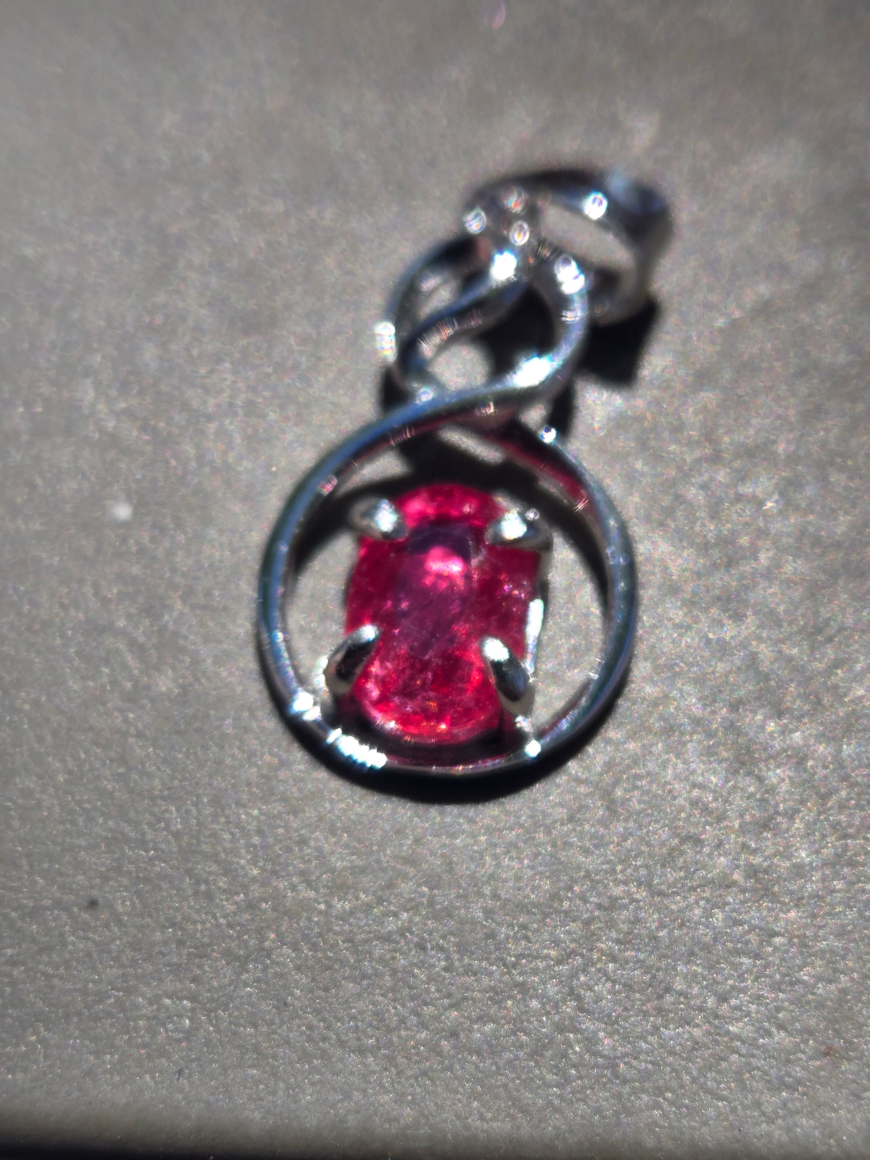 Pink sapphire infinity pendant