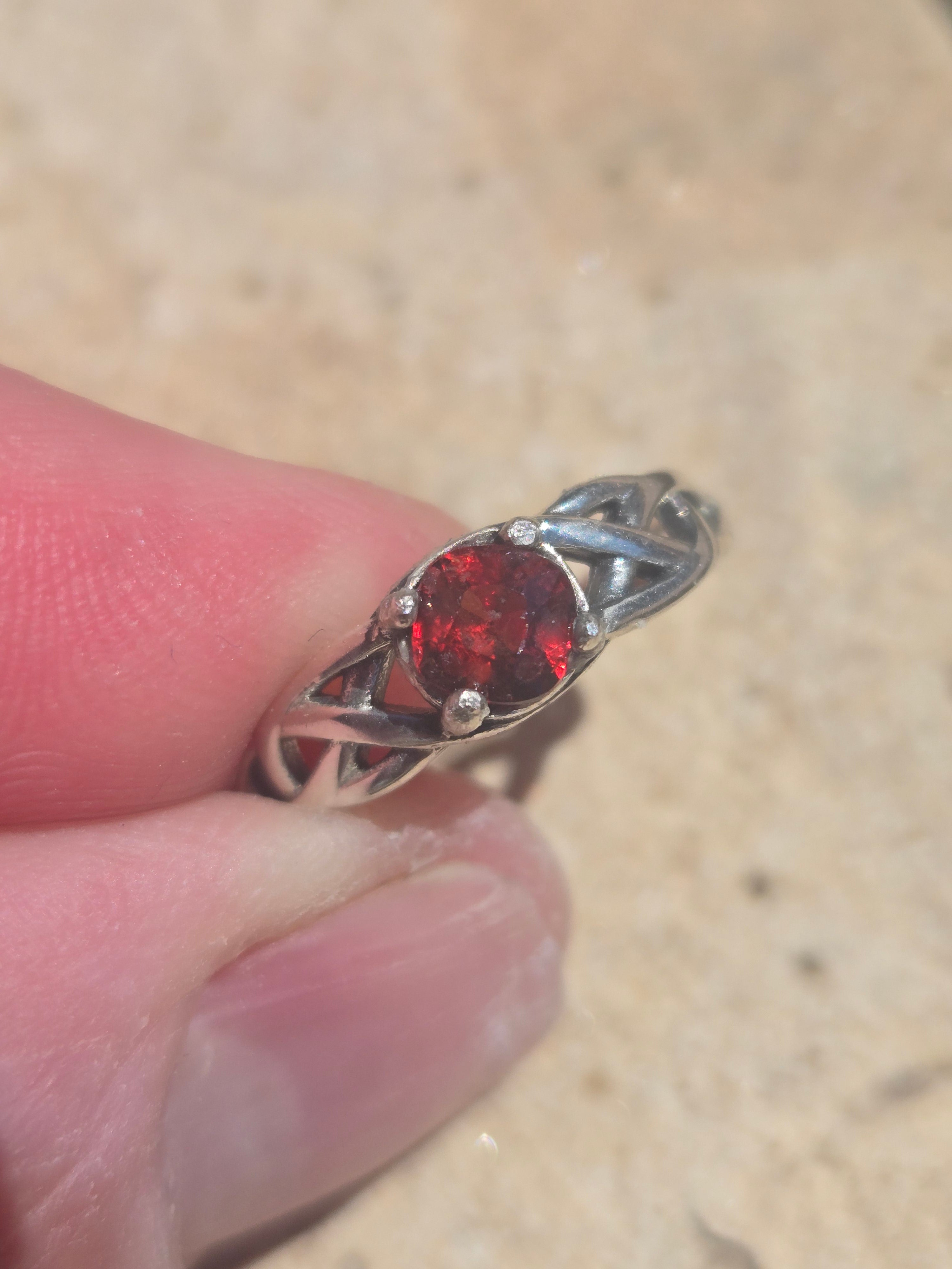 Red Spinel Celtic ring