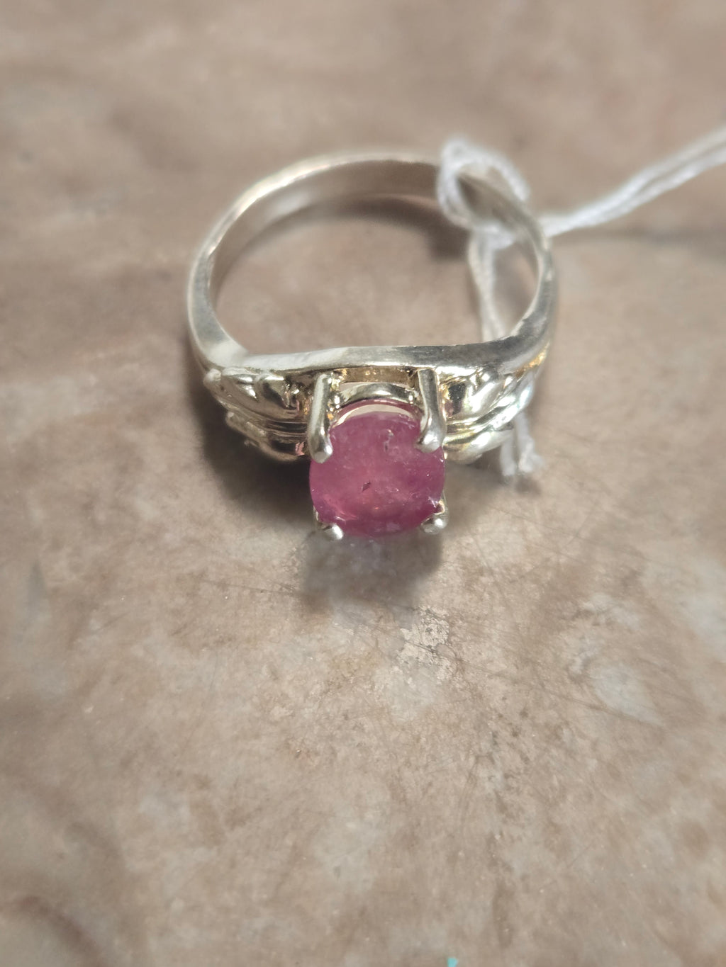 Pink Sapphire Leaf Ring