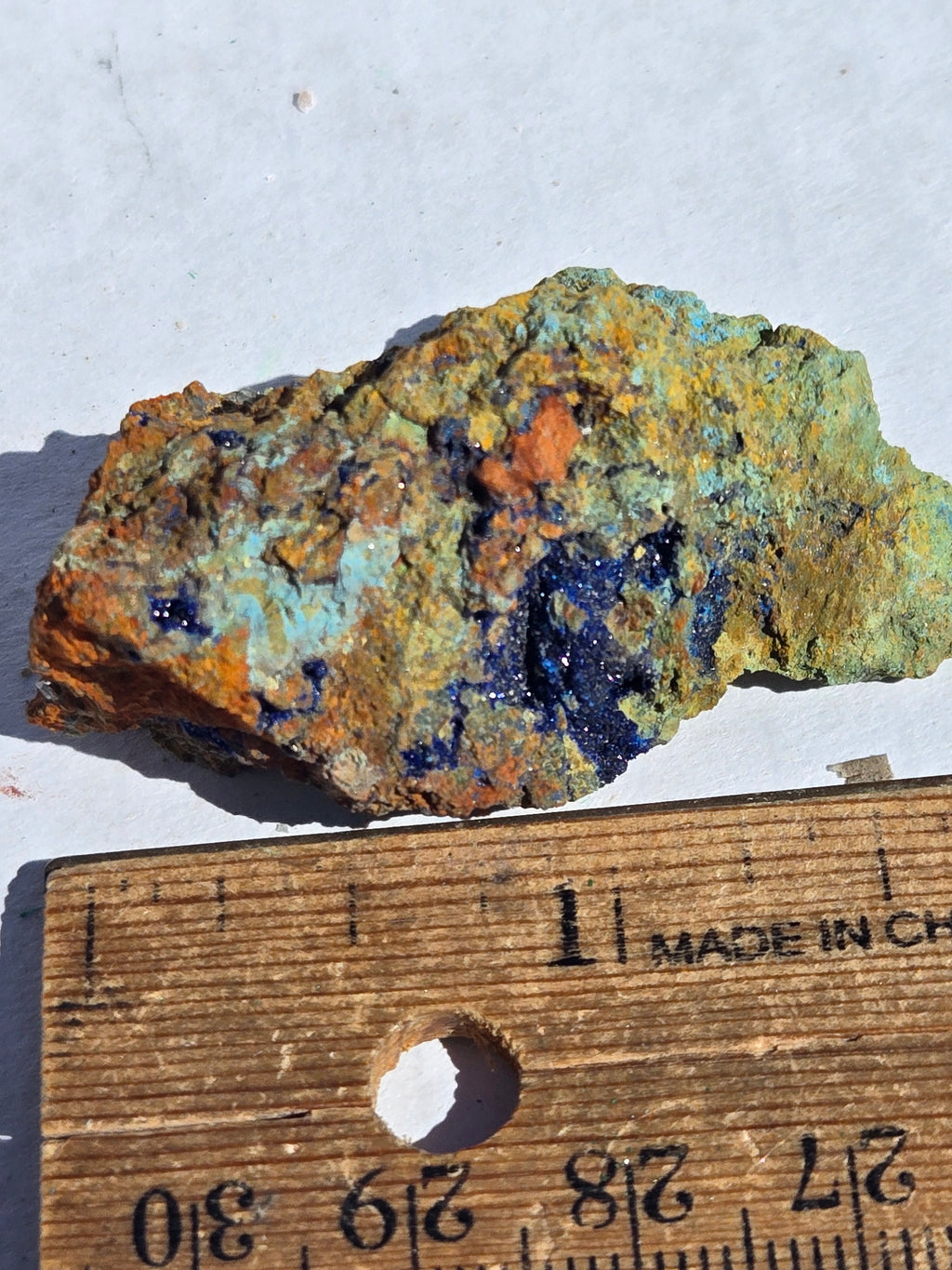 Azurite w possible clinoclase