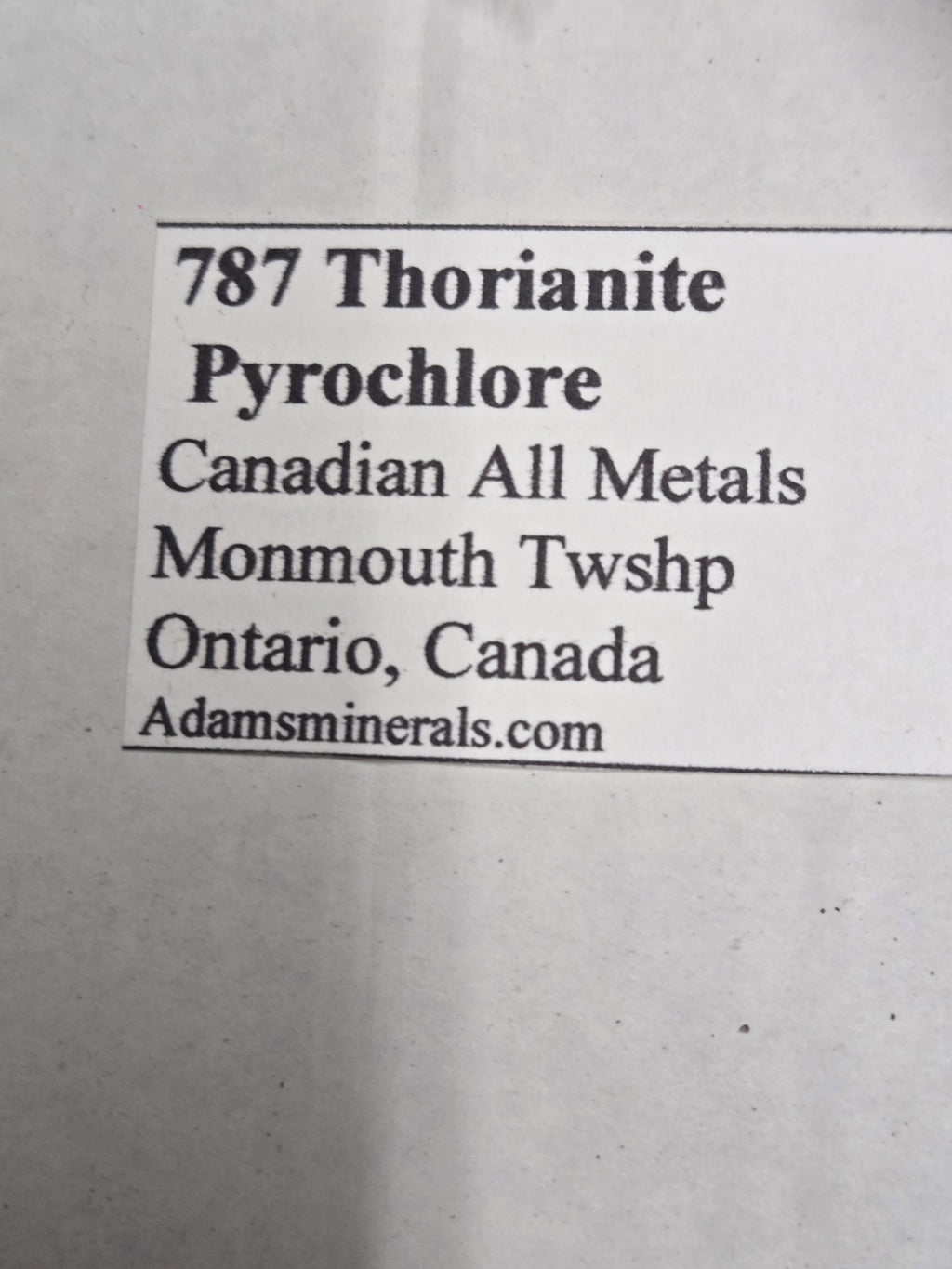 Thorianite with pyrochlore in calcite