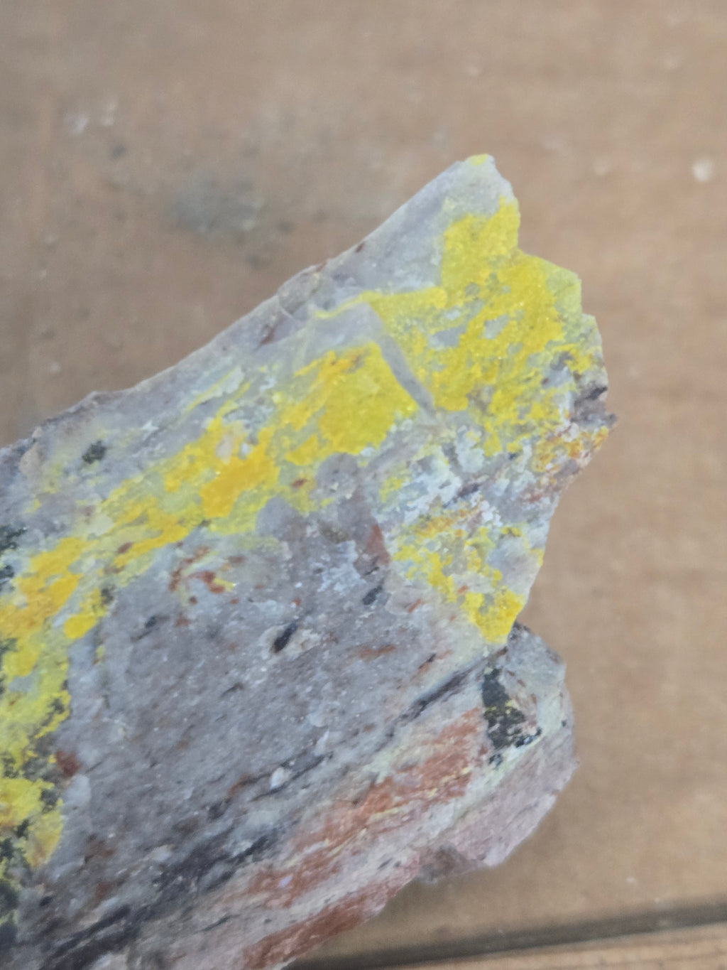 Carnotite weeksite specimen
