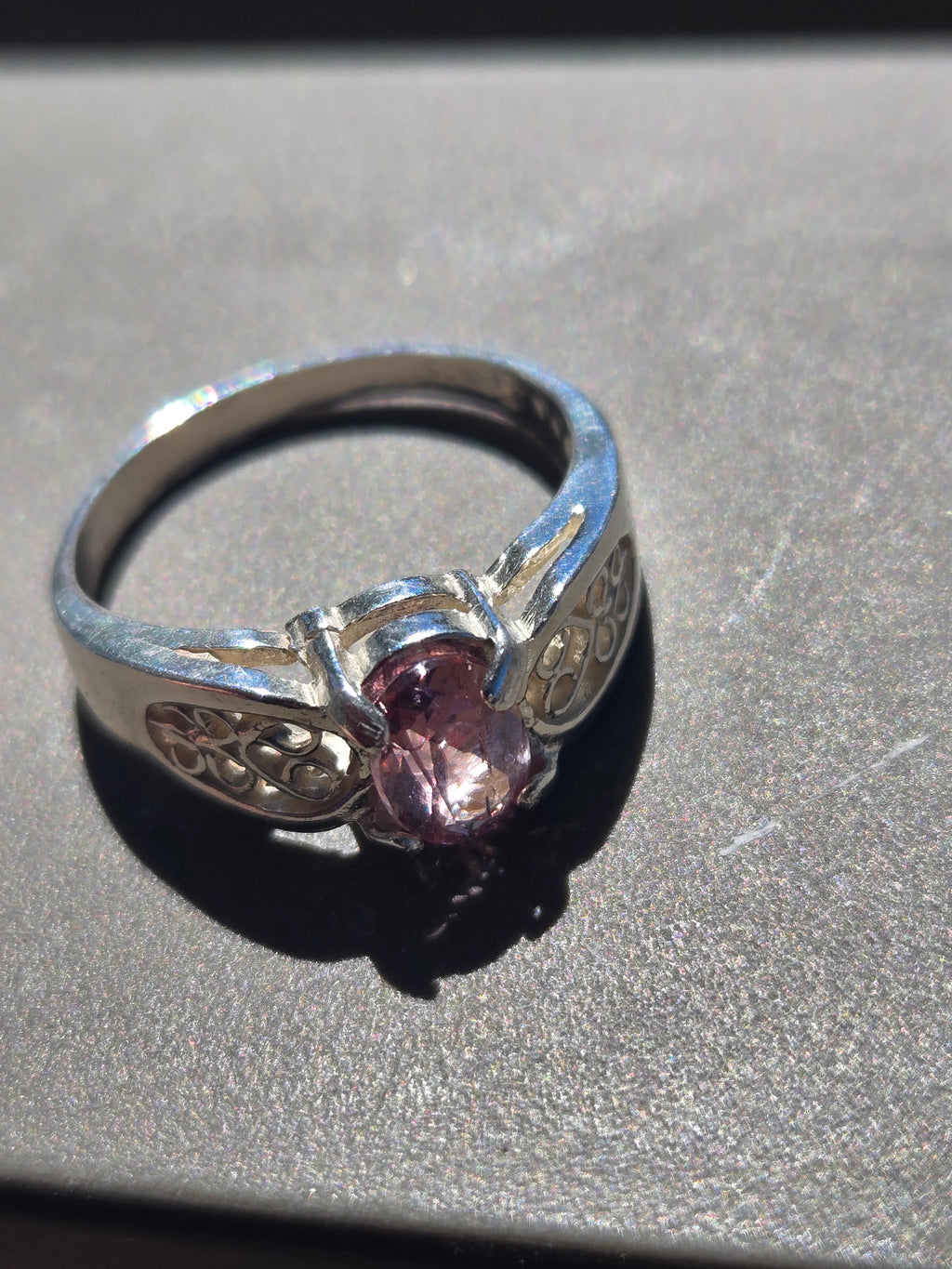 Color change Diaspore Filgree ring