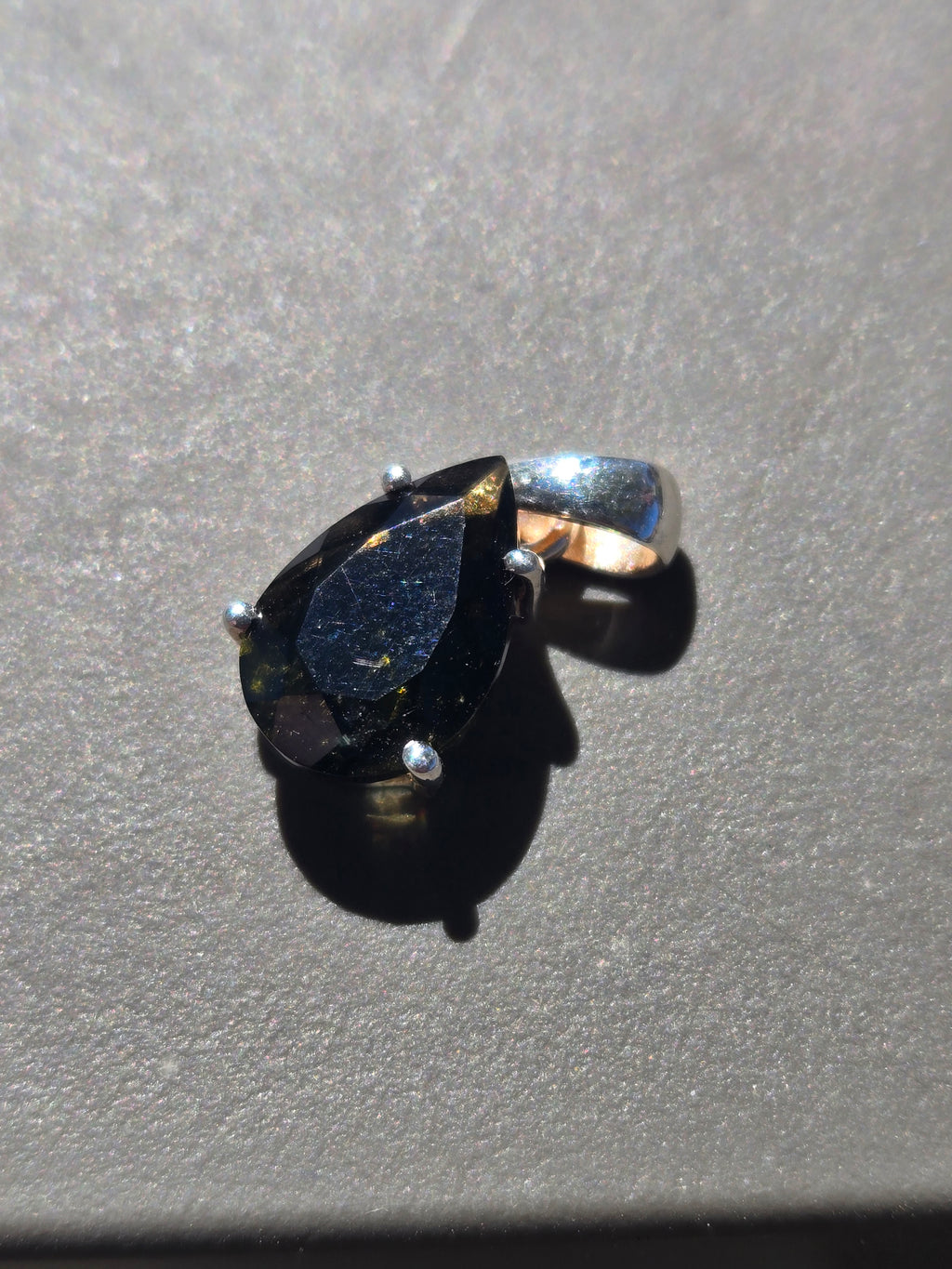 Moldavite pear pendant