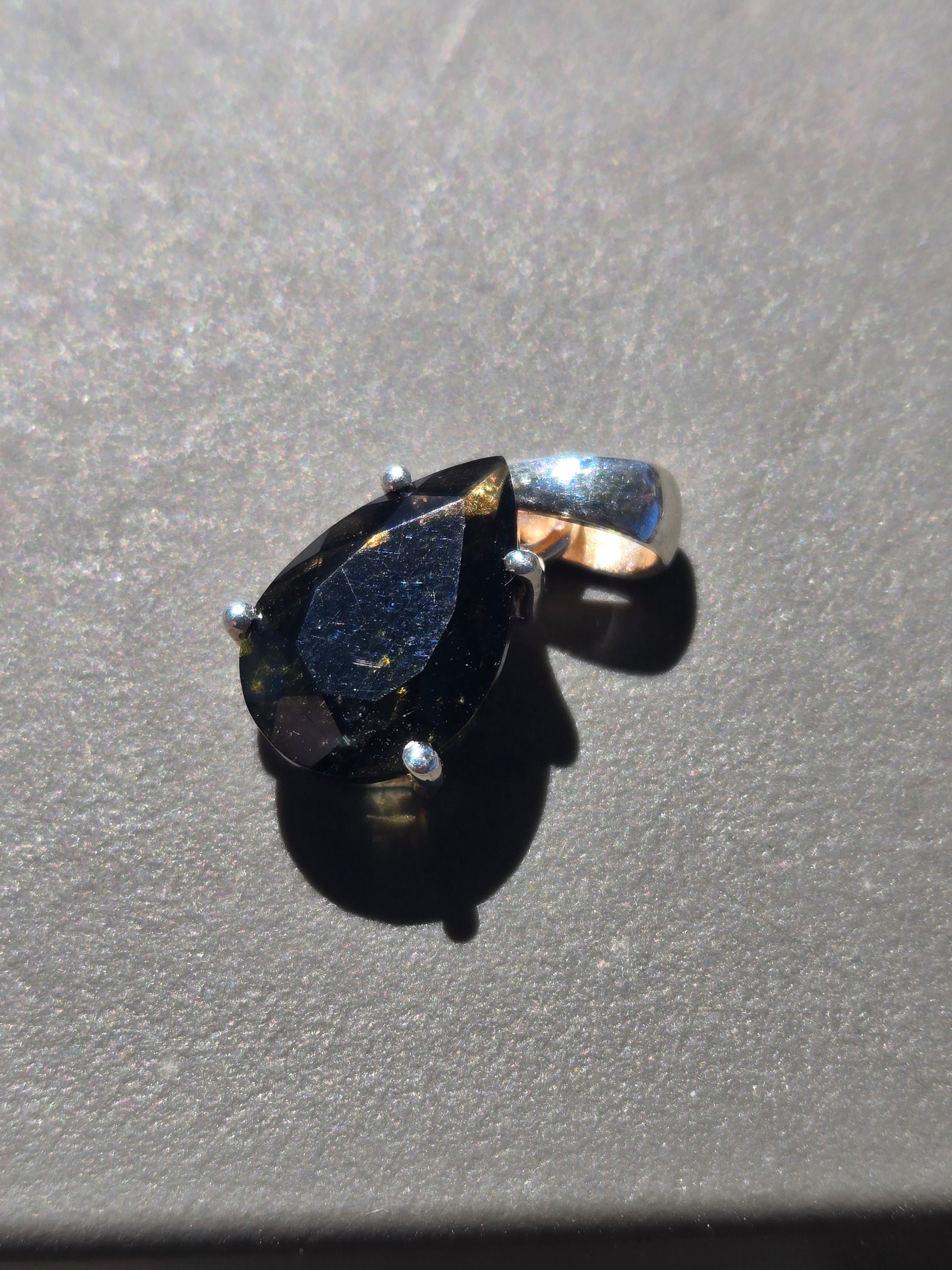 Moldavite pear pendant