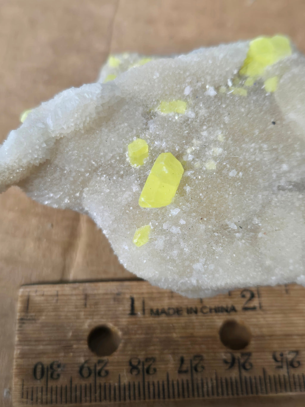 Yellow Sulphur (sulfur) with Celestite