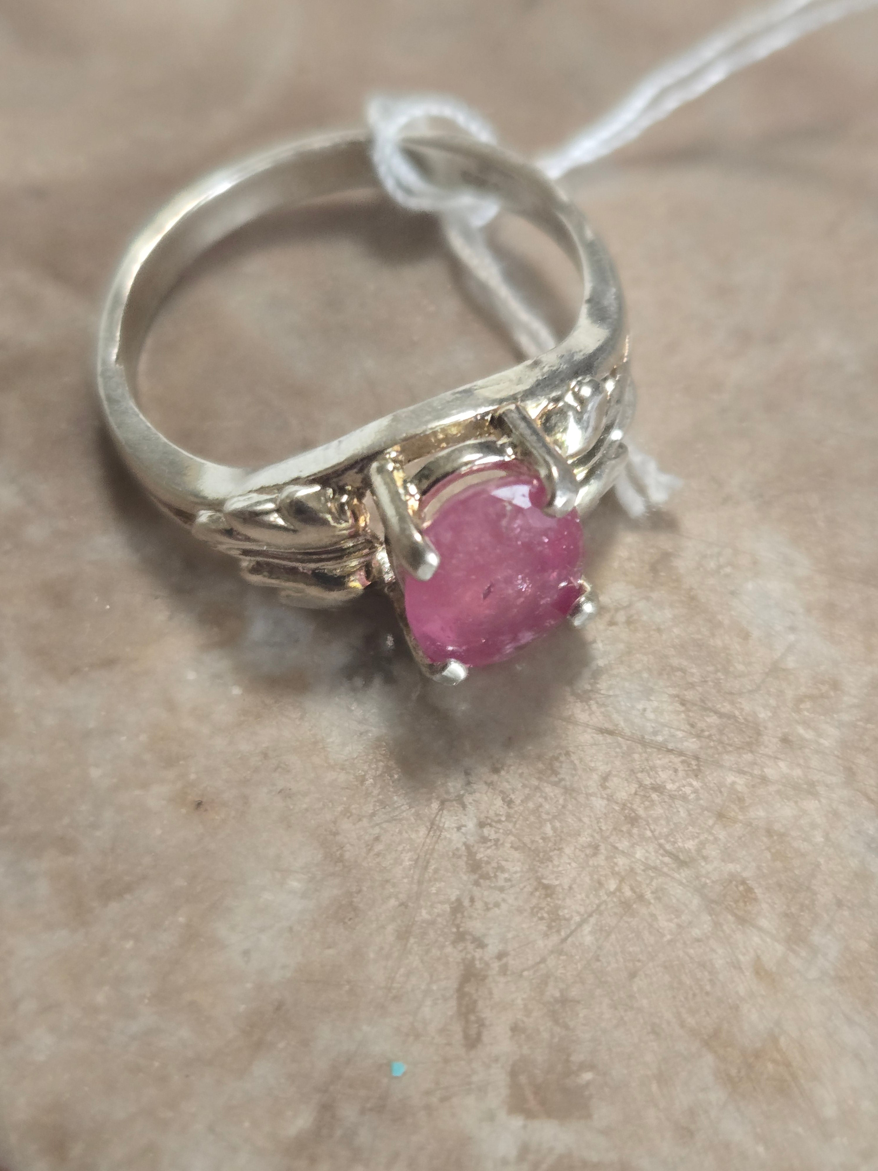 Pink Sapphire Leaf Ring