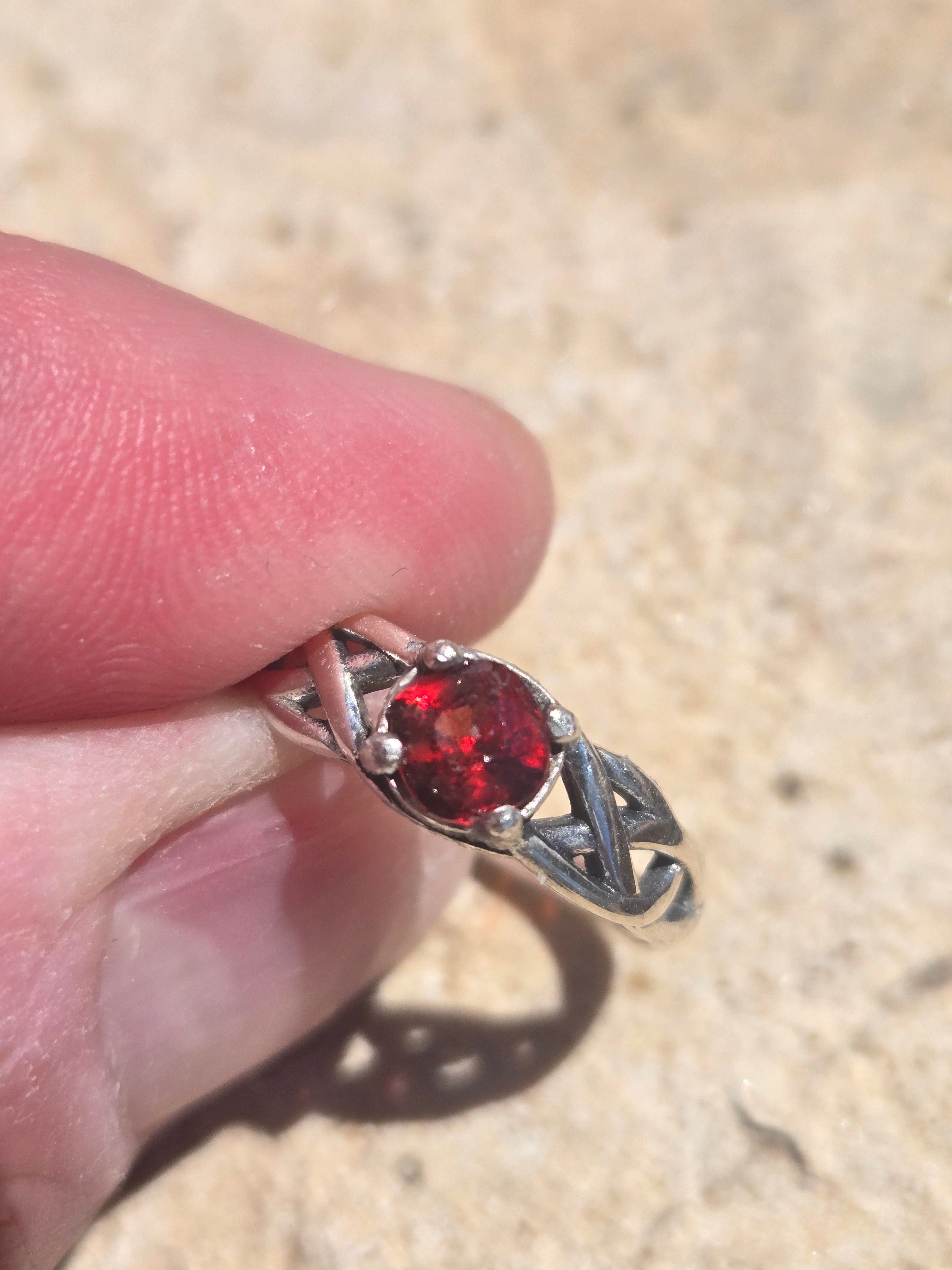 Red Spinel Celtic ring