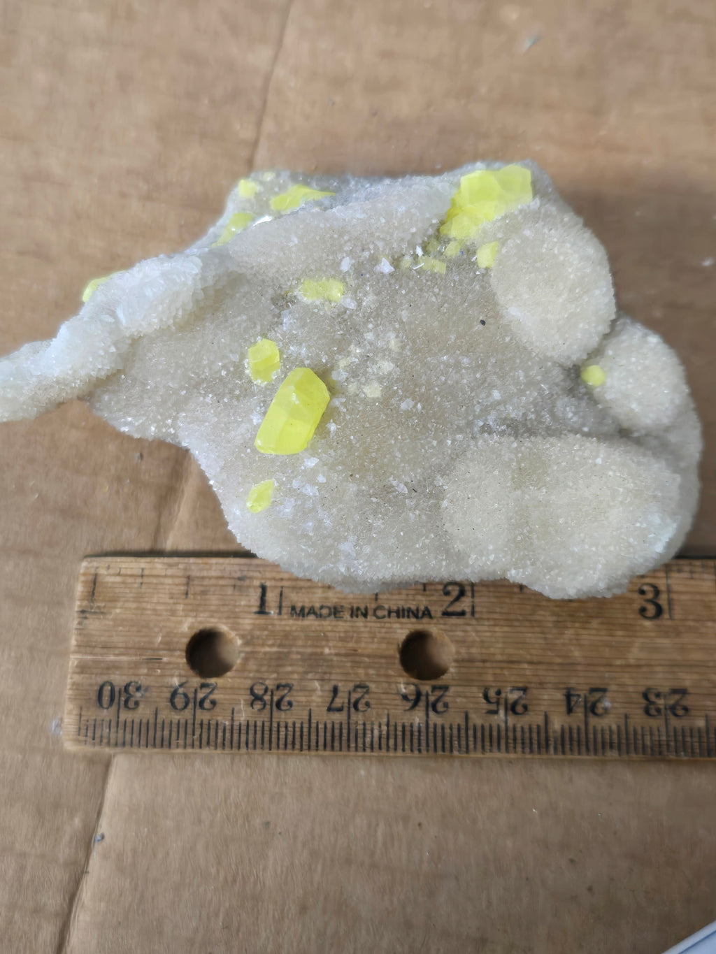 Yellow Sulphur (sulfur) with Celestite