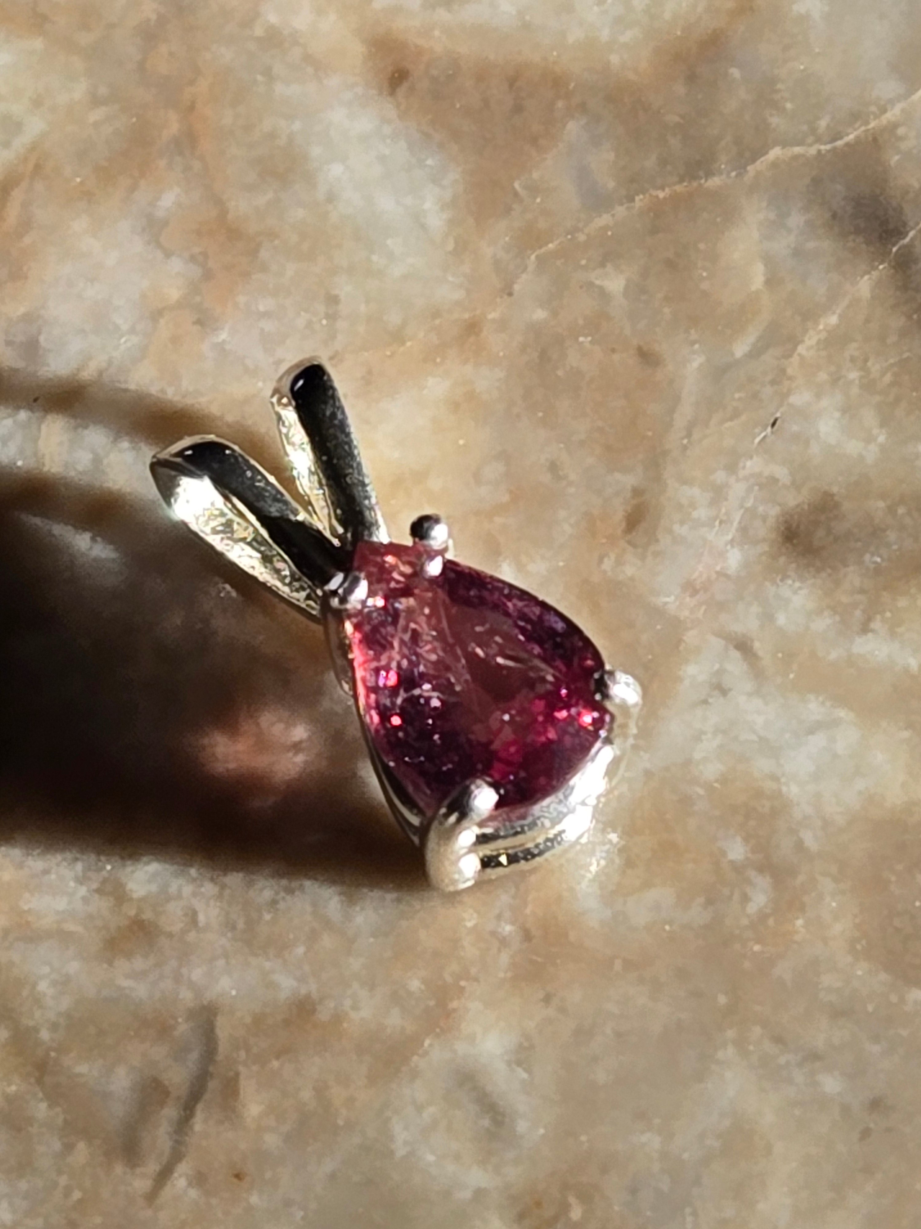 Songea Orange Padparadscha Sapphire Pear Pendant