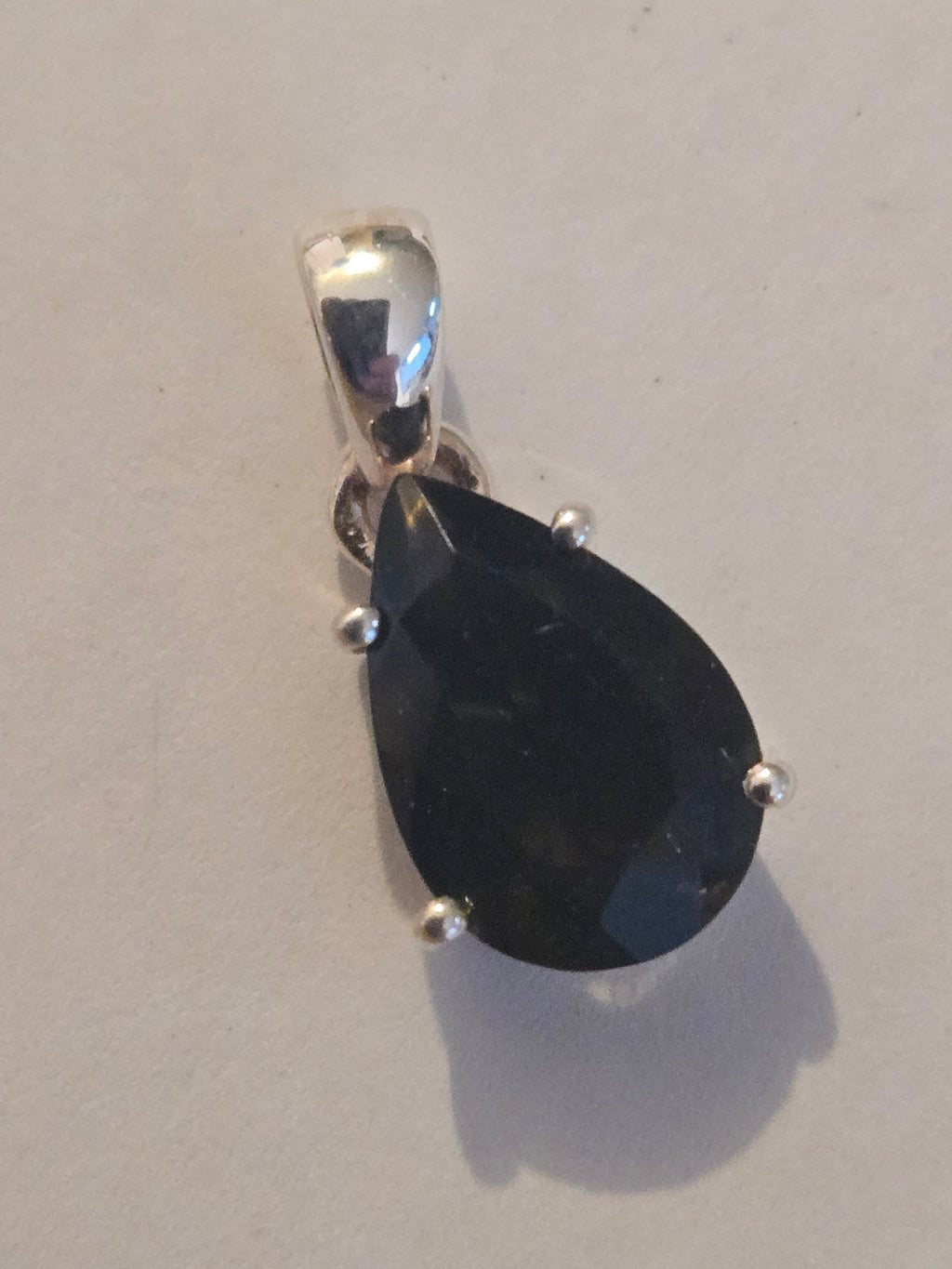 Moldavite pear pendant