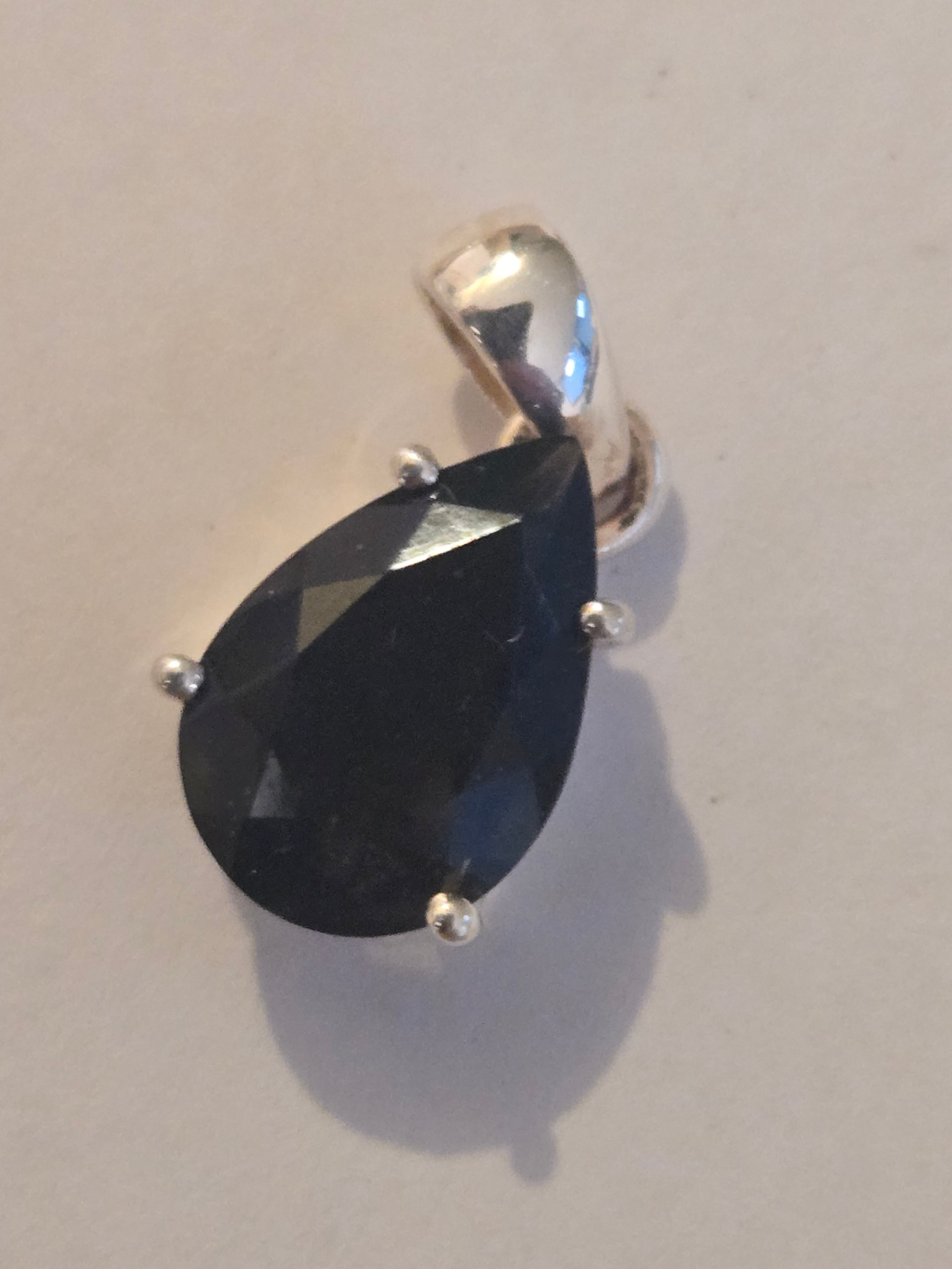 Moldavite pear pendant