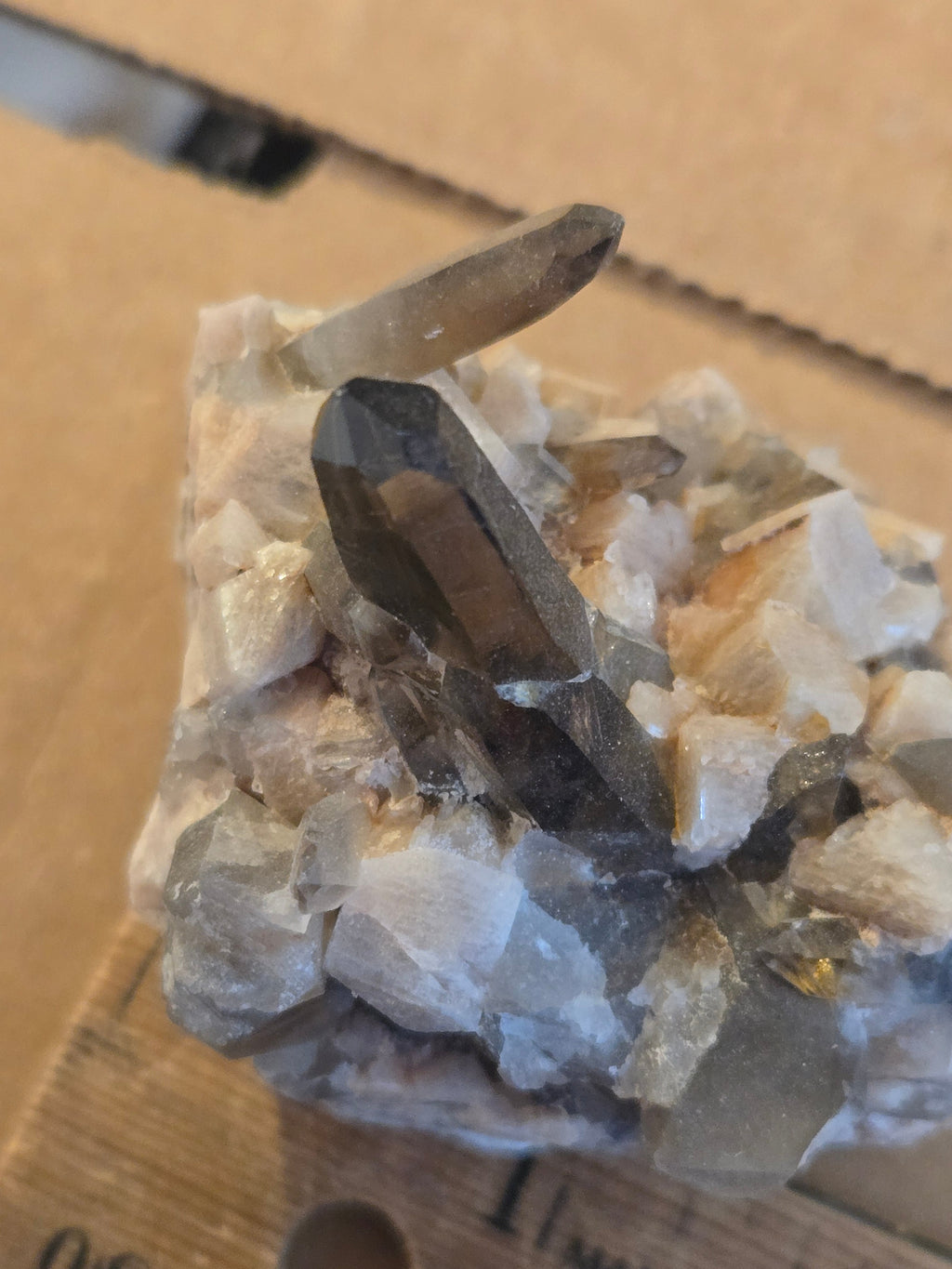Smoky Quartz w microcline specimen