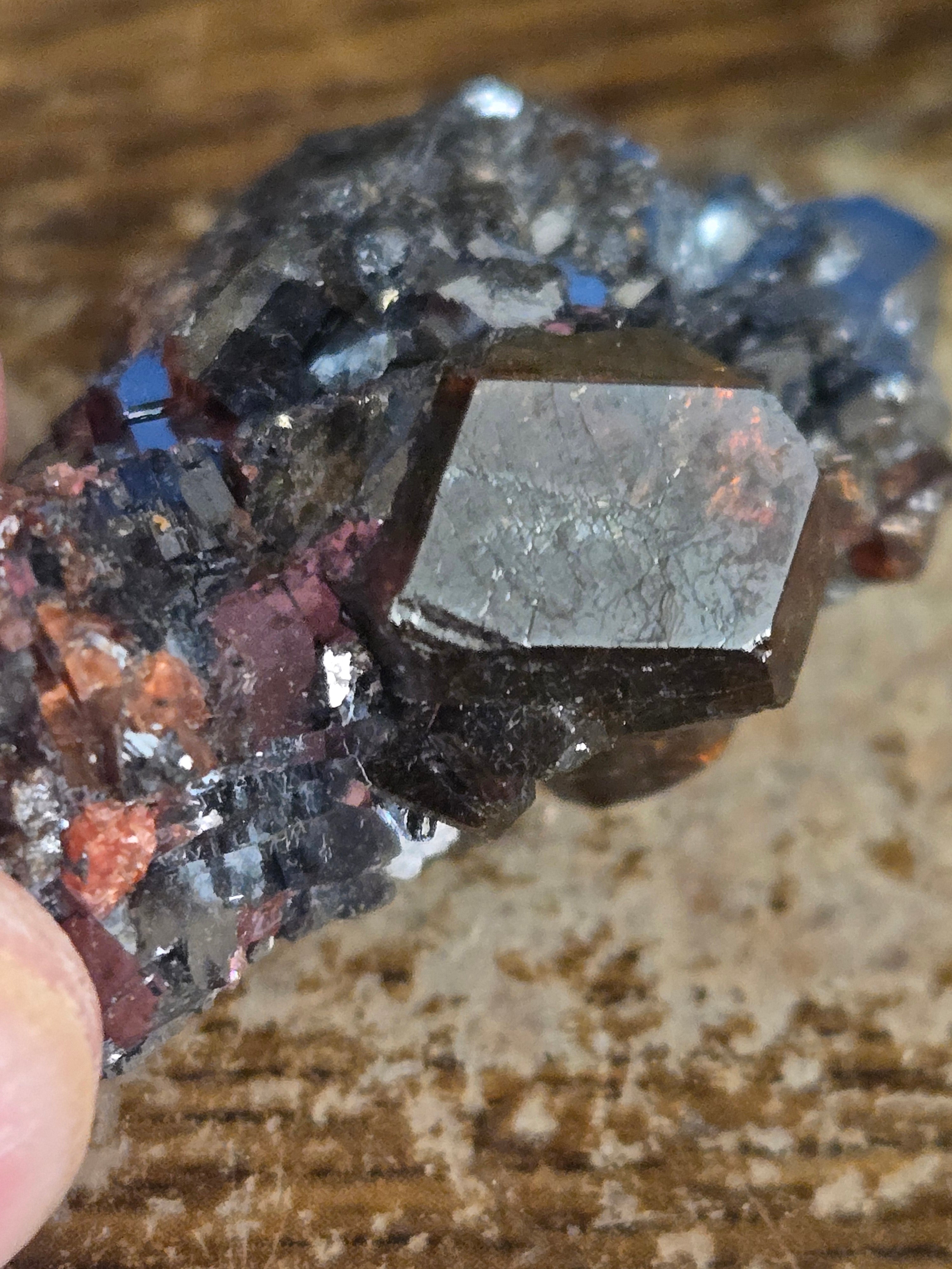 Spessartine garnet with Galena