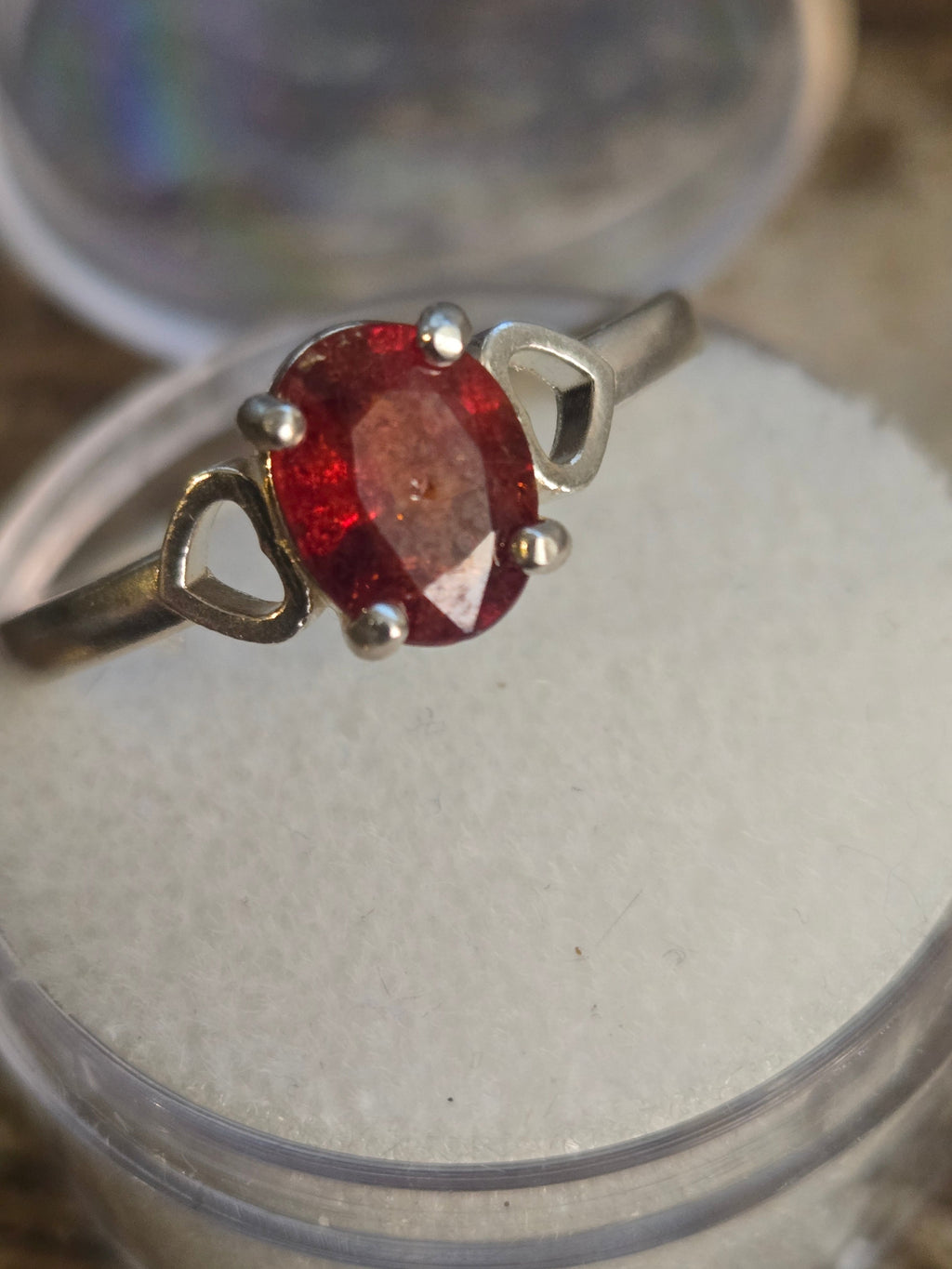Spessartite Garnet Heart Ring