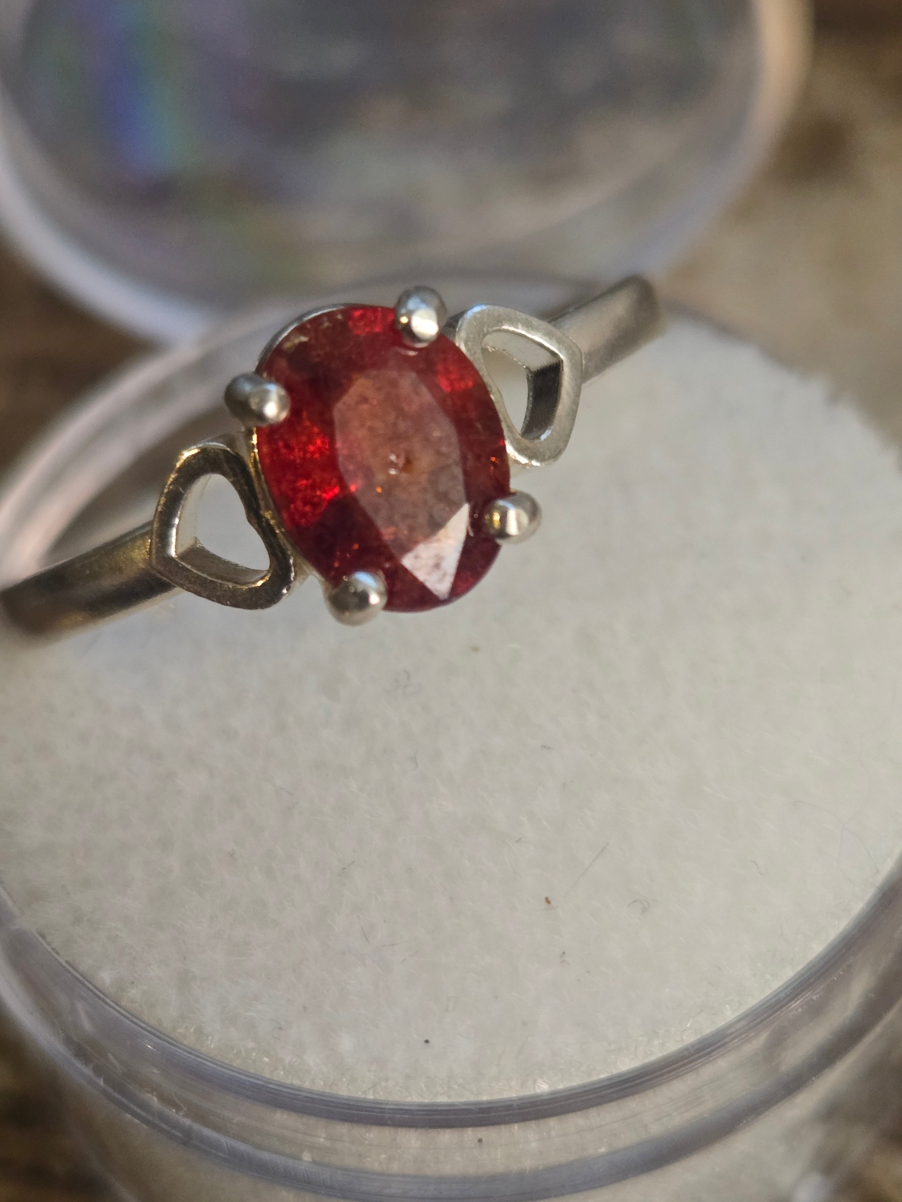 Spessartite Garnet Heart Ring