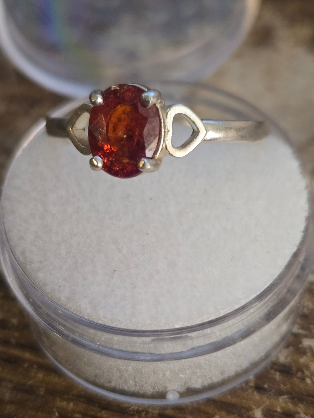 Spessartite Garnet Heart Ring