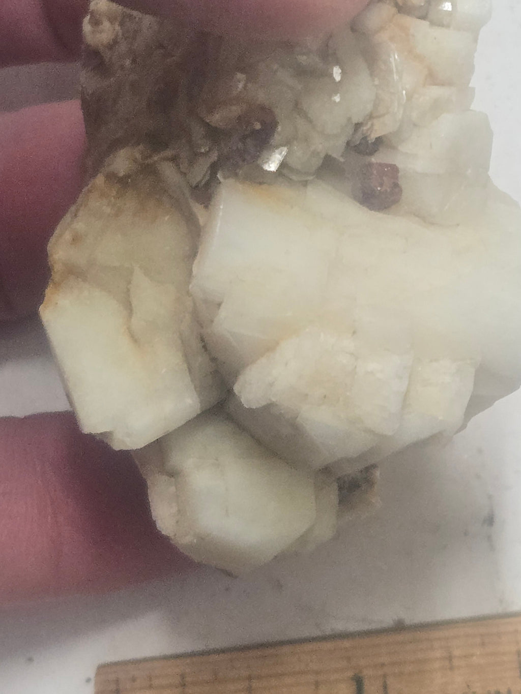 Spessartite on albite