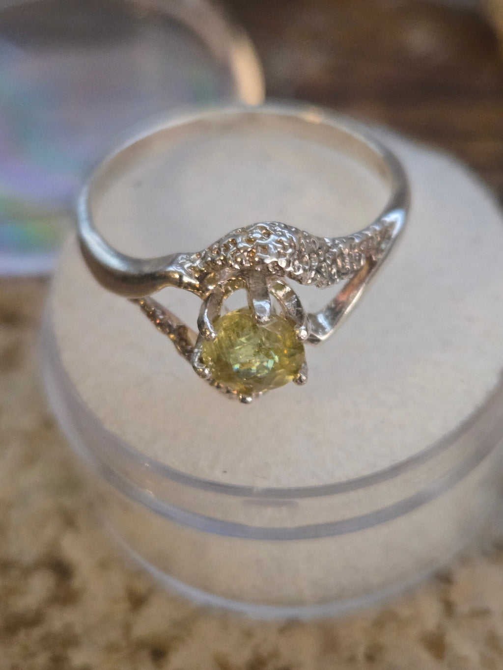 Sphene Crescent ring