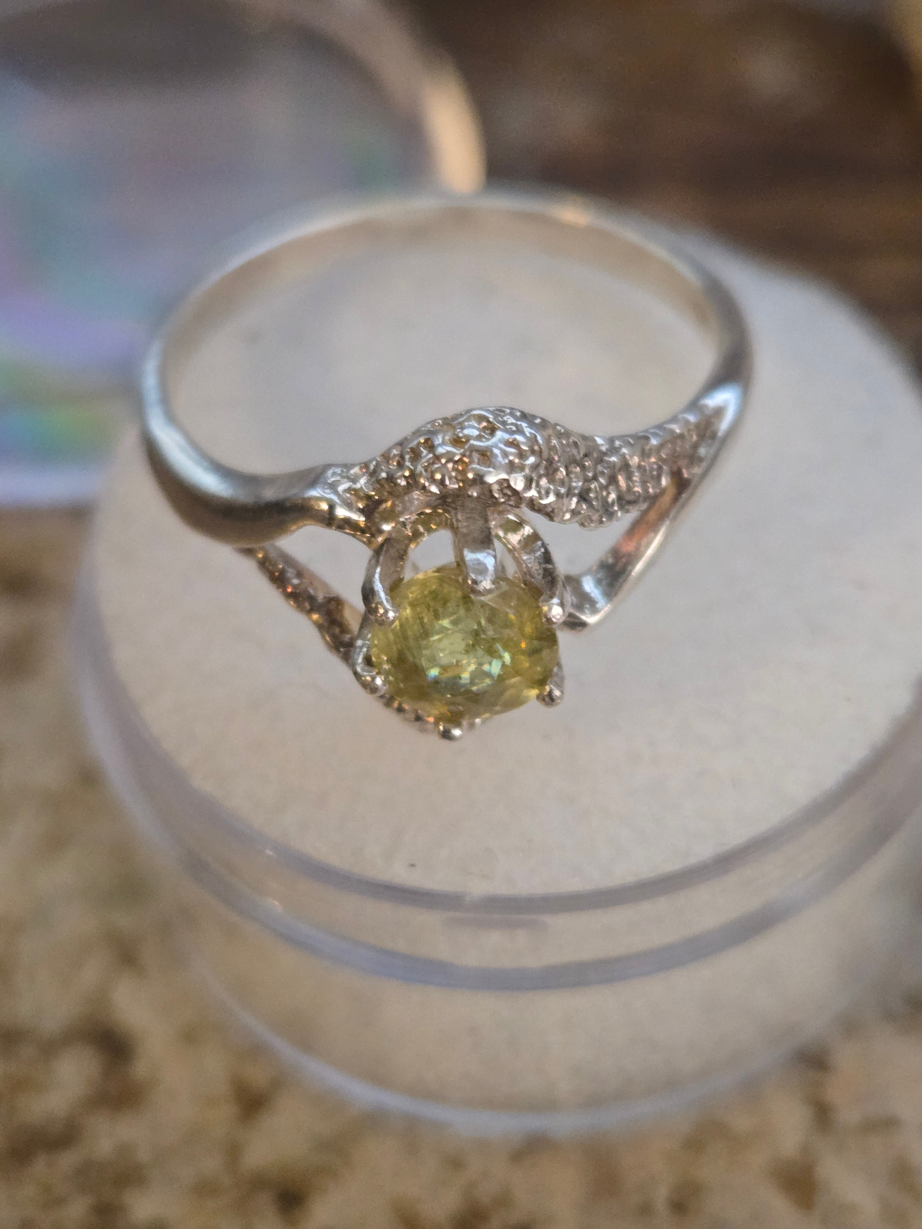 Sphene Crescent ring
