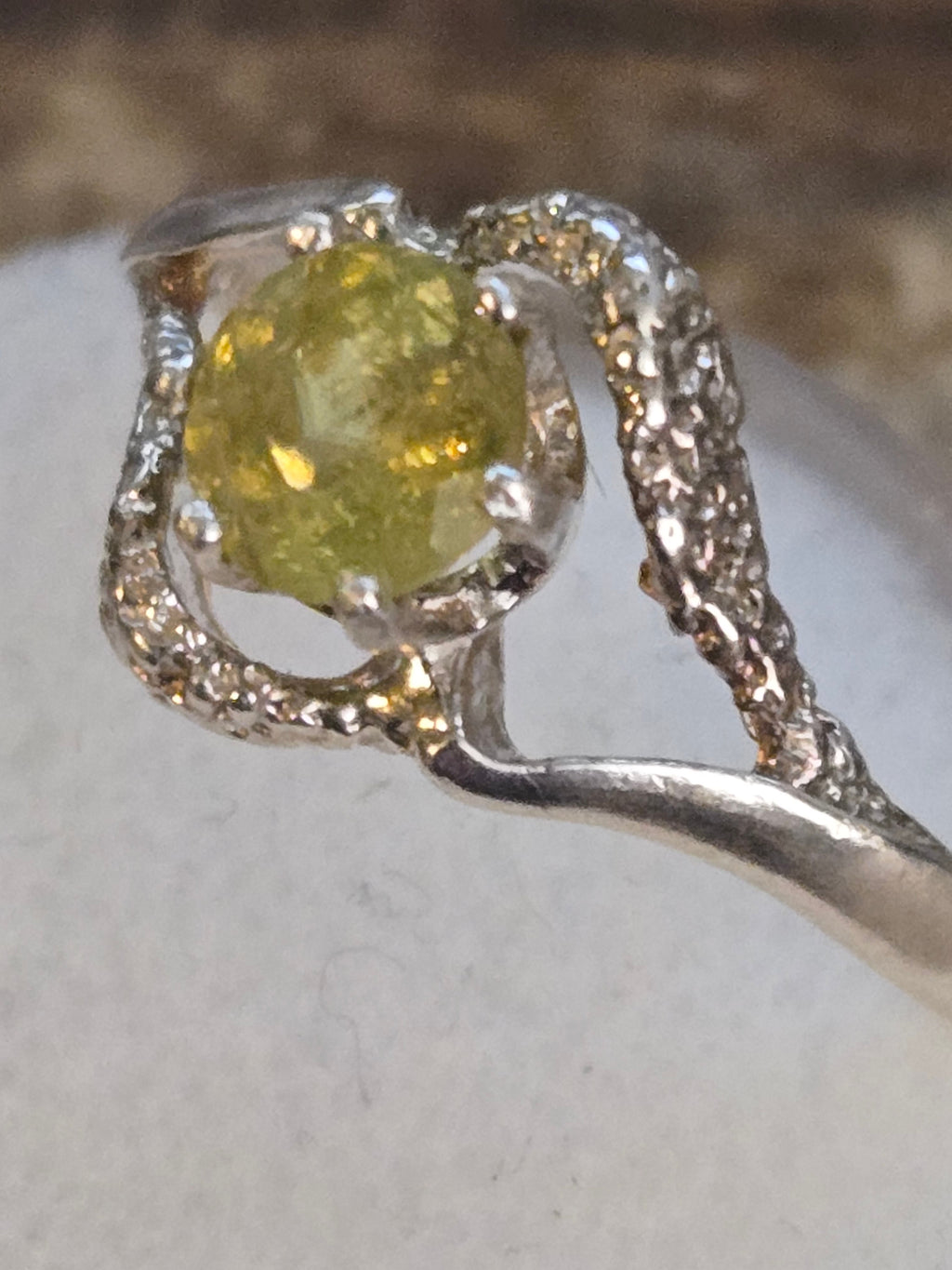 Sphene Crescent ring