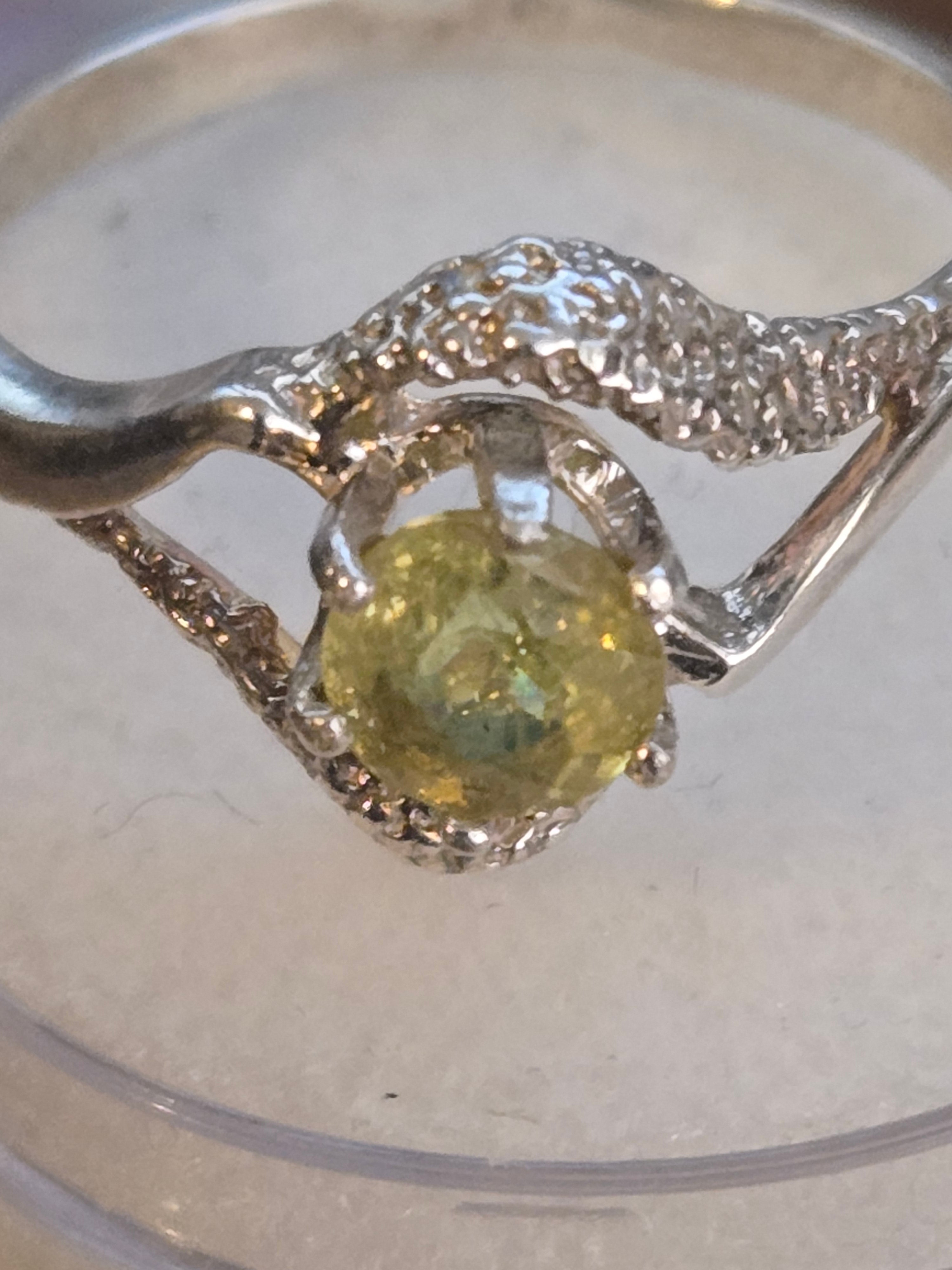 Sphene Crescent ring