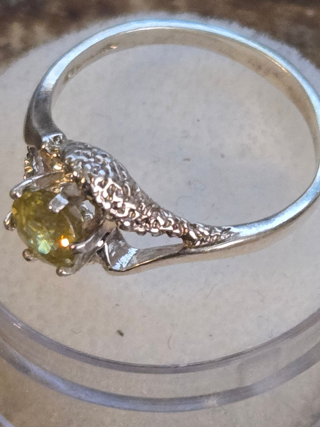 Sphene Crescent ring